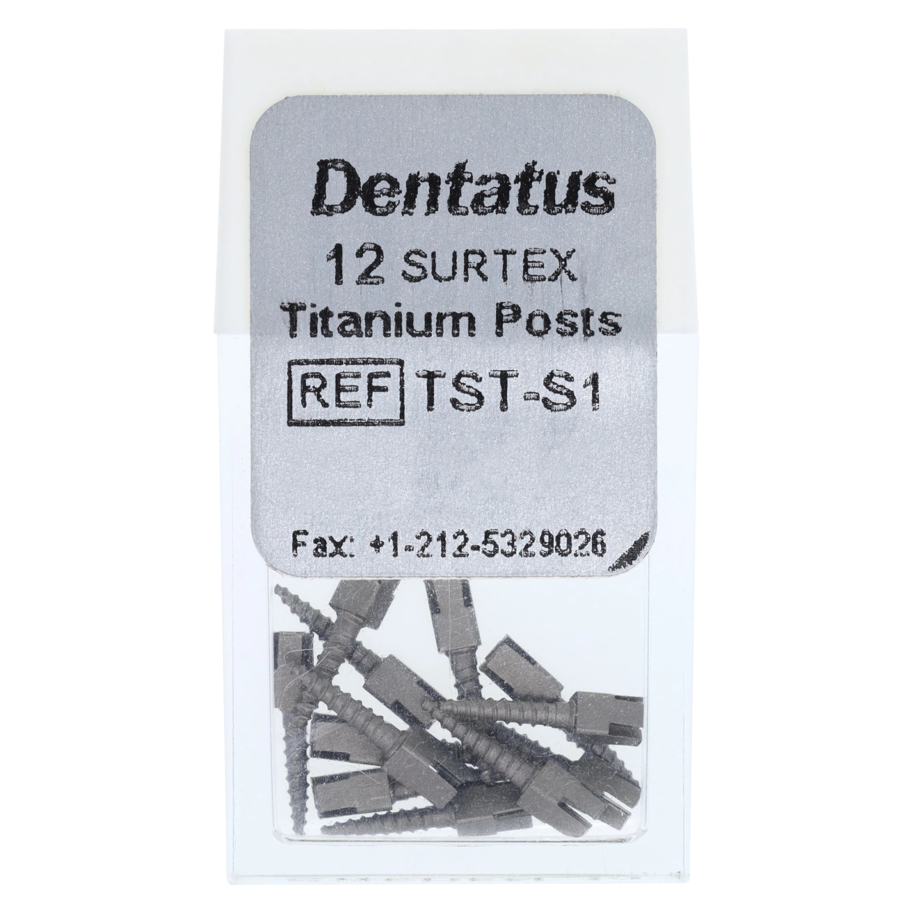 Dentatus Surtex Classic Surface-Treated Titanium Post Refill, Short, Size S1, 1.05 mm Diameter x 7.8 mm Length, 12/Pkg, TST-S1 - SURTEX™ Surface-Treated Titanium Post Refill – Short, Length 7.8 mm, 12/Pkg - TST-S1, Diameter 1.05 mm, Length 7.8 mm - Image 1
