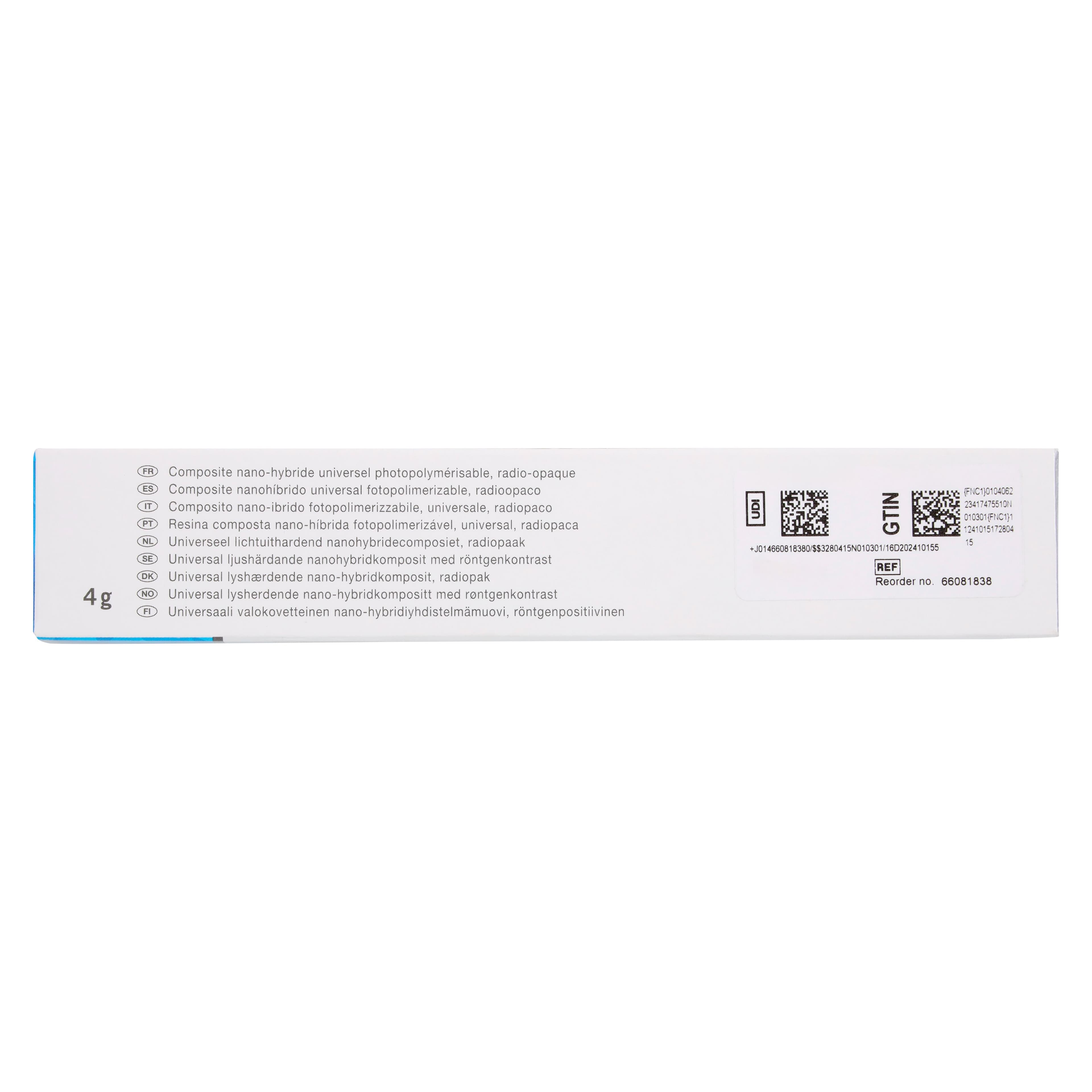 Venus Diamond ONE Universal Composite Syringe Refill, Light-Cure, Nanohybrid, Shade ONE, 4 g, 1/Pk, 66081838 thumbnail 4
