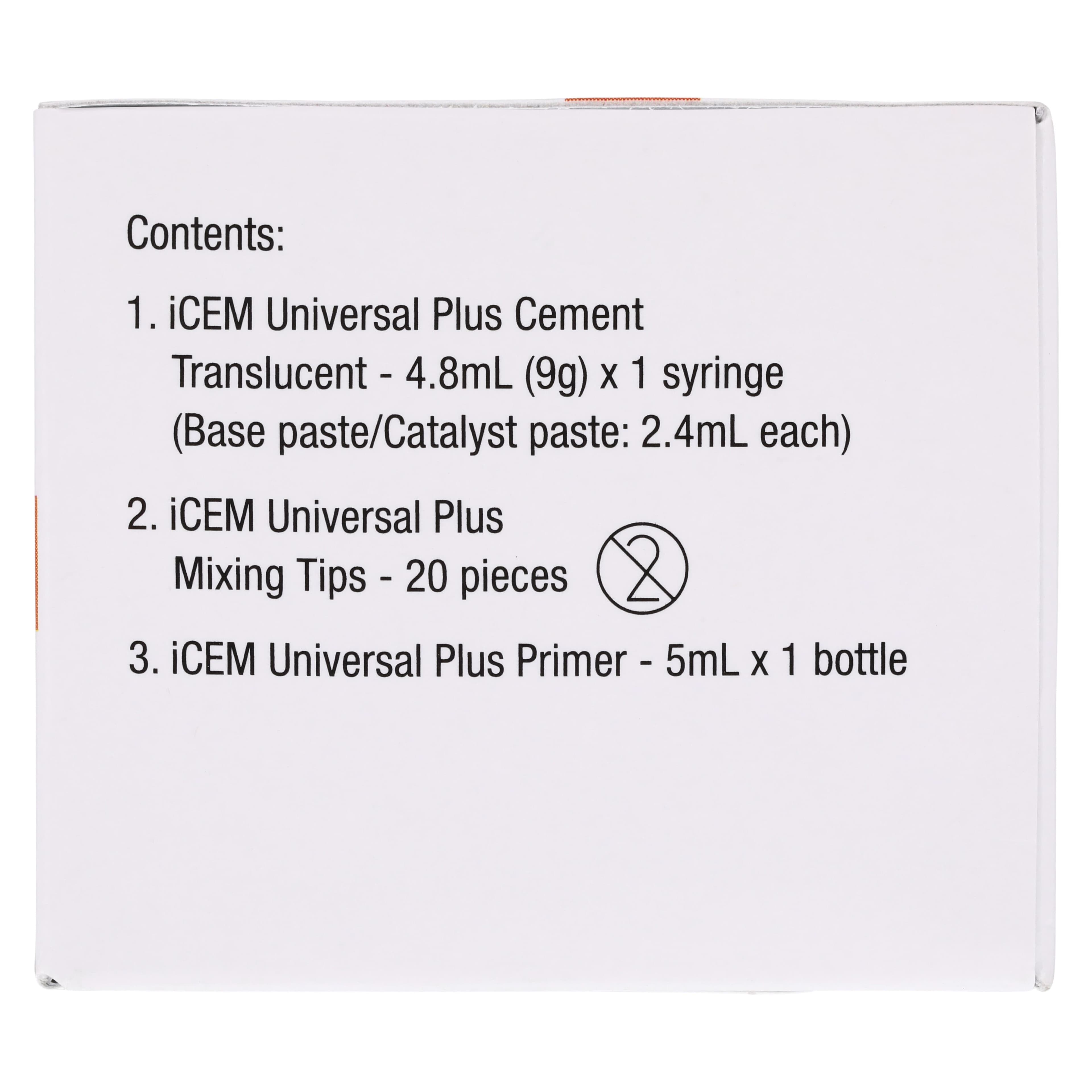 iCEM Universal Plus Trial Kit, Translucent, Dual-Cure Resin Cement with Primer, 4.8 mL Syringe + 5 mL Primer, 66101226 thumbnail 13
