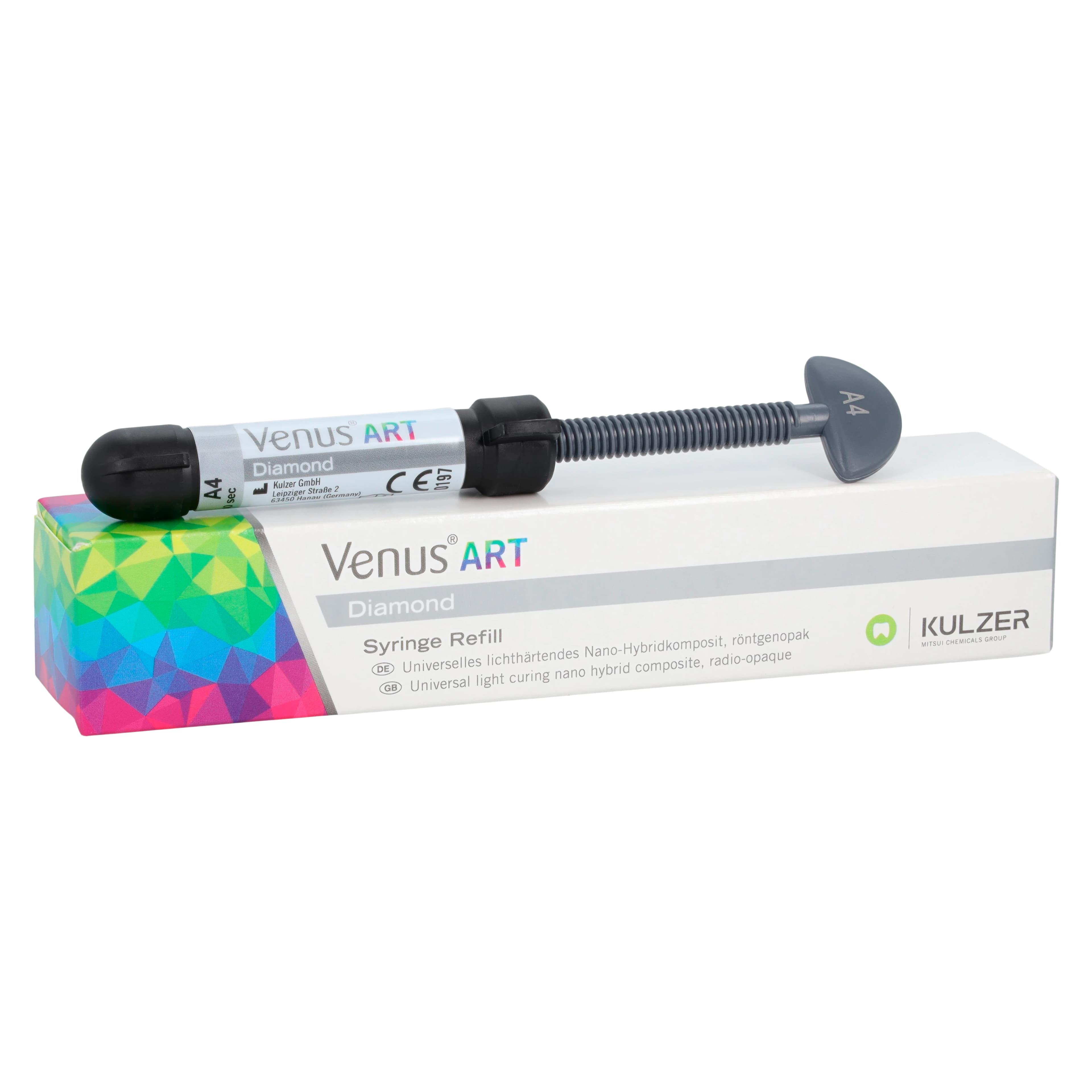 Venus Diamond Nanohybrid Universal Composite, Light-Cure, Syringe Refill, 4 g, Shade A4, 1/Pk, 66035476 - Venus Diamond, Light-Cure, Syringe Refill, 4 g, A4, 1/Pk, 66035476 - Image 1