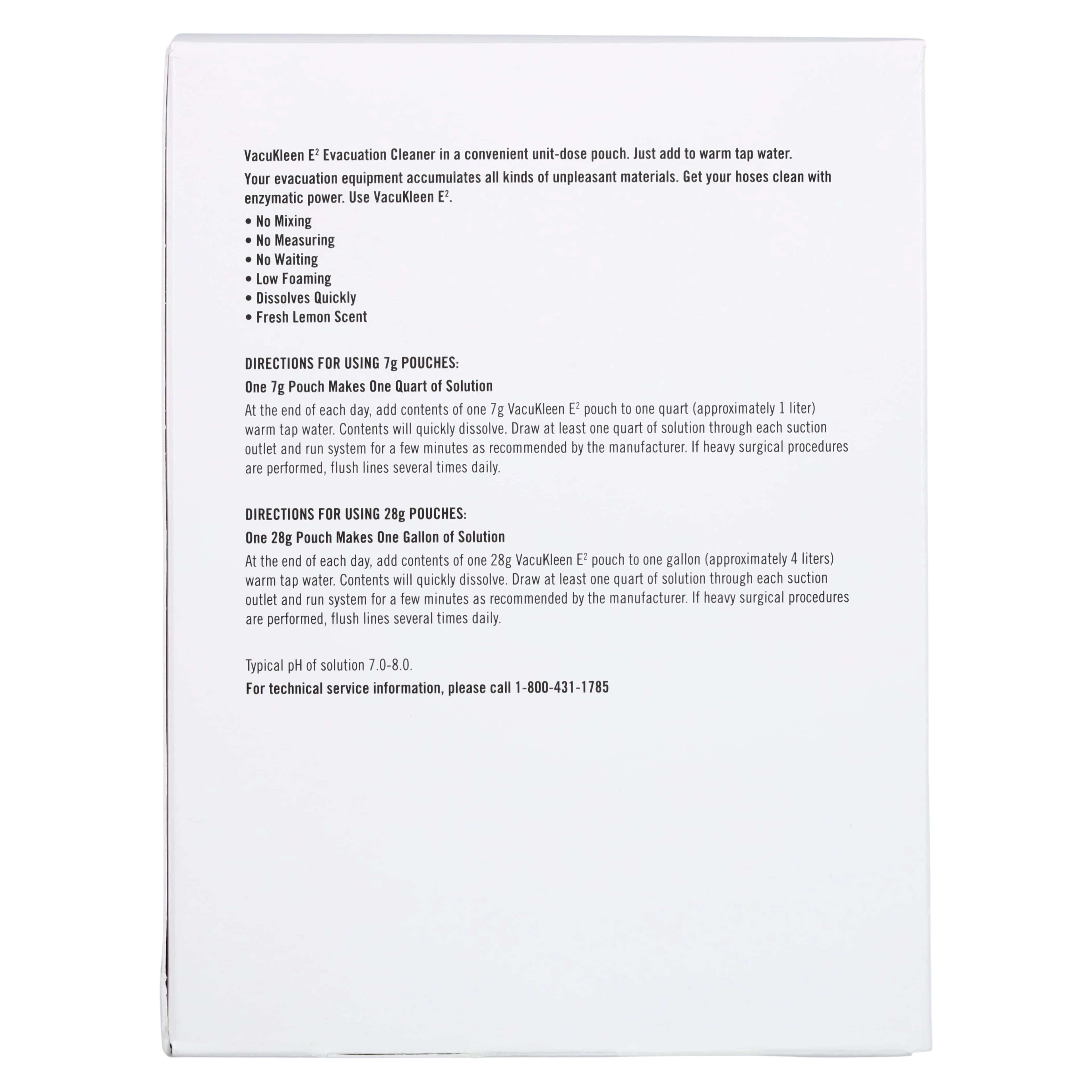 VacuKleen E2 Evacuation System Cleaner, Unit-Dose 28 g Pouches for Gallons, Lemon Scent, 25/Box, 50036102 thumbnail 3