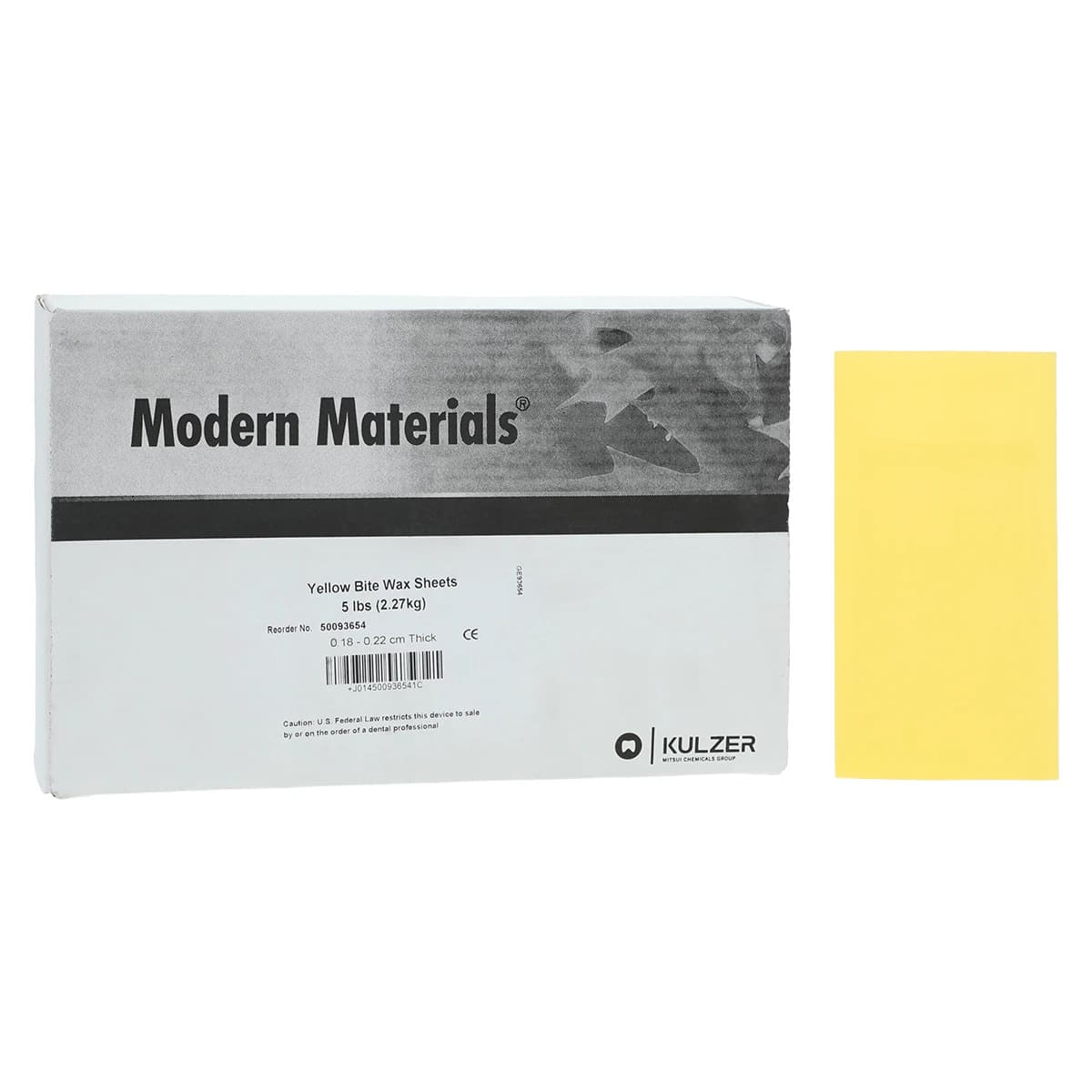 Kulzer Modern Materials Yellow Bite Wax Sheets, 5 lb Box, 50093654 - Modern Material Yellow Bite Wax Sheets 5Lb 50093654 - Image 1