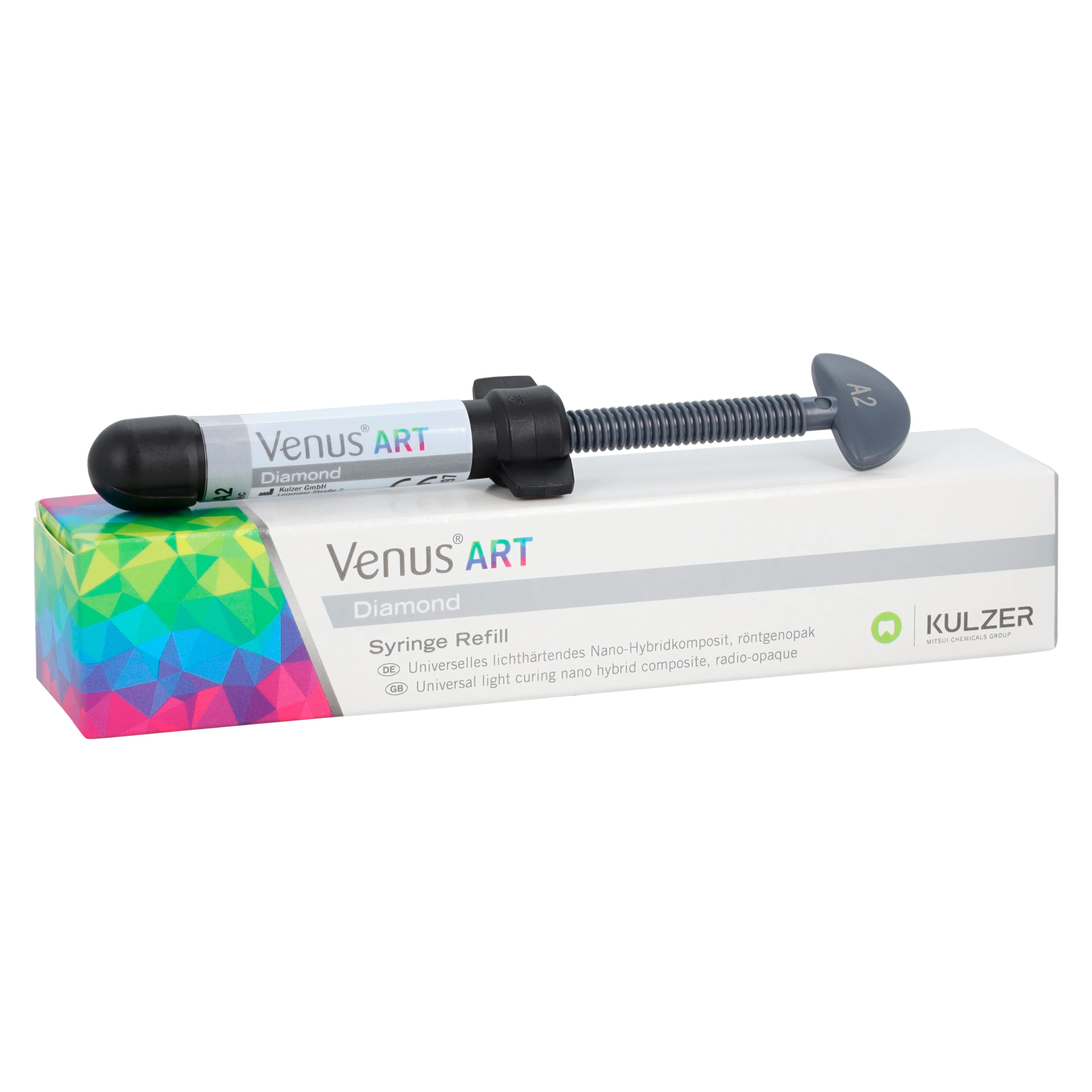 Venus Diamond Nanohybrid Universal Composite, Light-Cure, Syringe Refill, 4 g, Shade A2, 1/Pk, 66035472 - Venus Diamond, Light-Cure, Syringe Refill, 4 g, A2, 1/Pk, 66035472 - Image 1