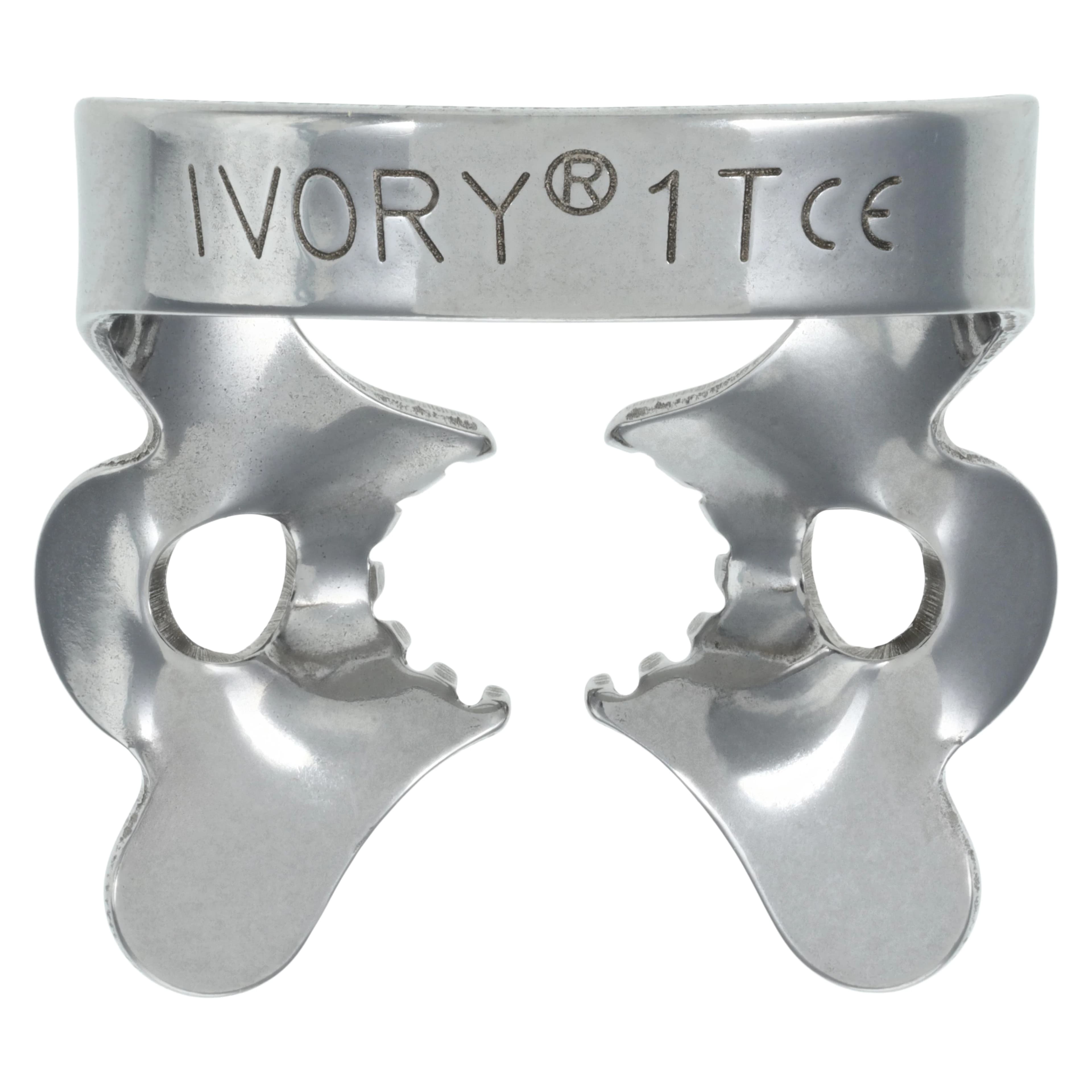 Ivory Tiger Rubber Dam Clamp, #1T Bicuspid Serrated, Winged, 50057841 - Ivory Tiger, Rubber Dam Clamp, # 1T, 50057841 - Image 1