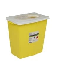 ChemoSafety Chemotherapy Waste Container, 8 gal, Yellow, Hinged Lid, 11 x 15.5 x 17.75 in, Plastic, Each - Sharps Cont Chemo Hinged - Image 1