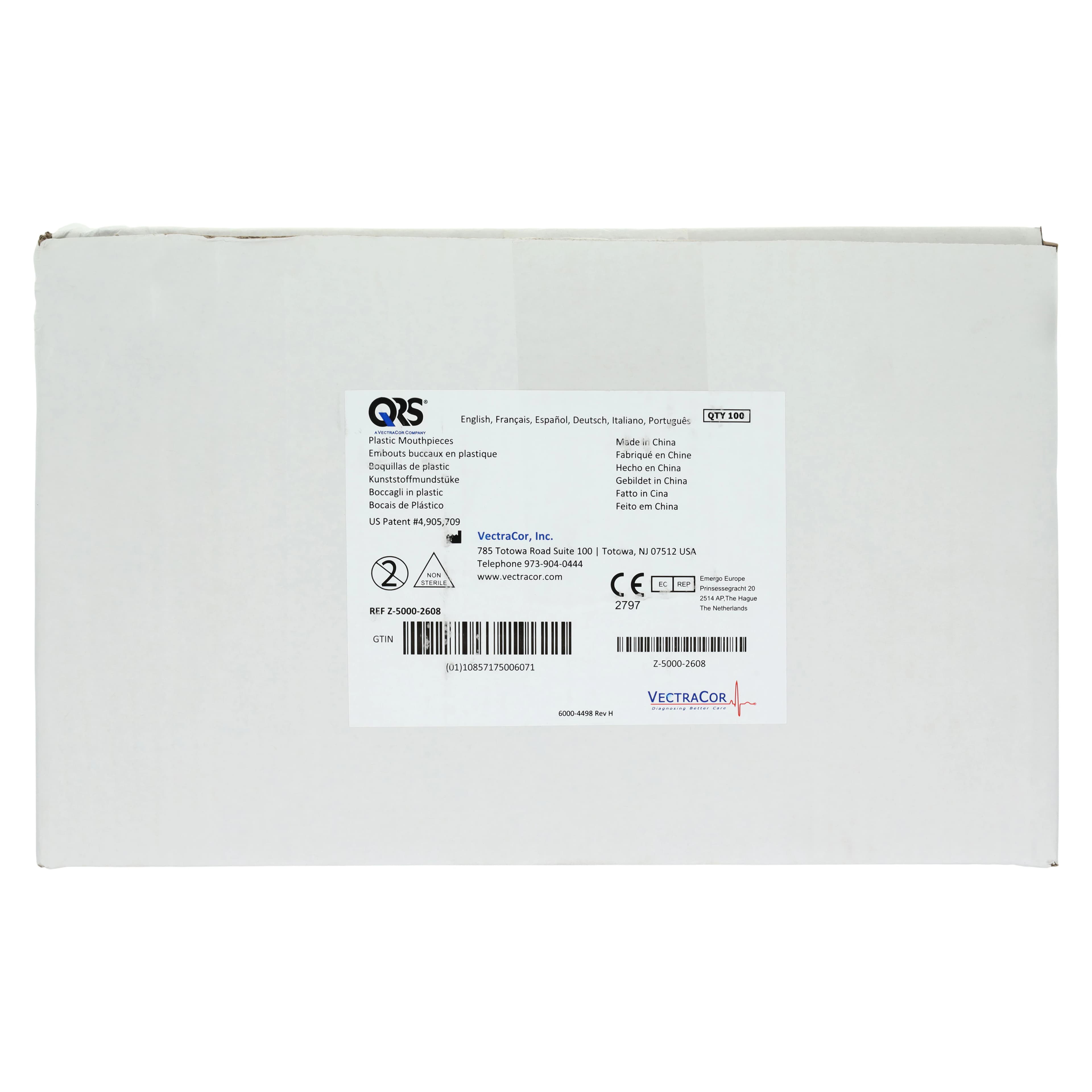 Vectracor Calibrated Spirometer Mouthpiece, Pre-Calibrated, 100/Box thumbnail 4