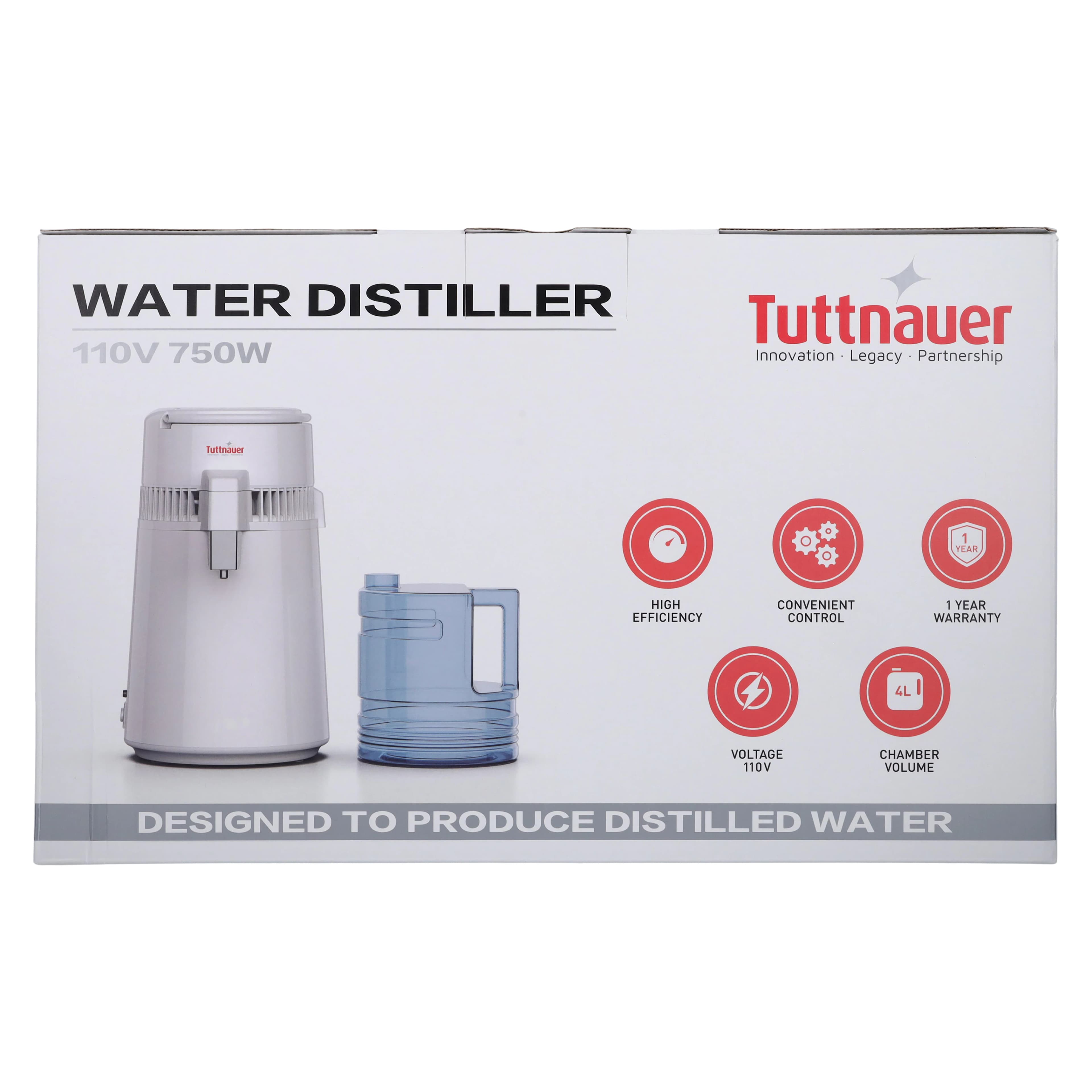 Tuttnauer DS1G Steam Water Distiller, 4L (1 Gallon) Capacity, 110-120V, White thumbnail 10