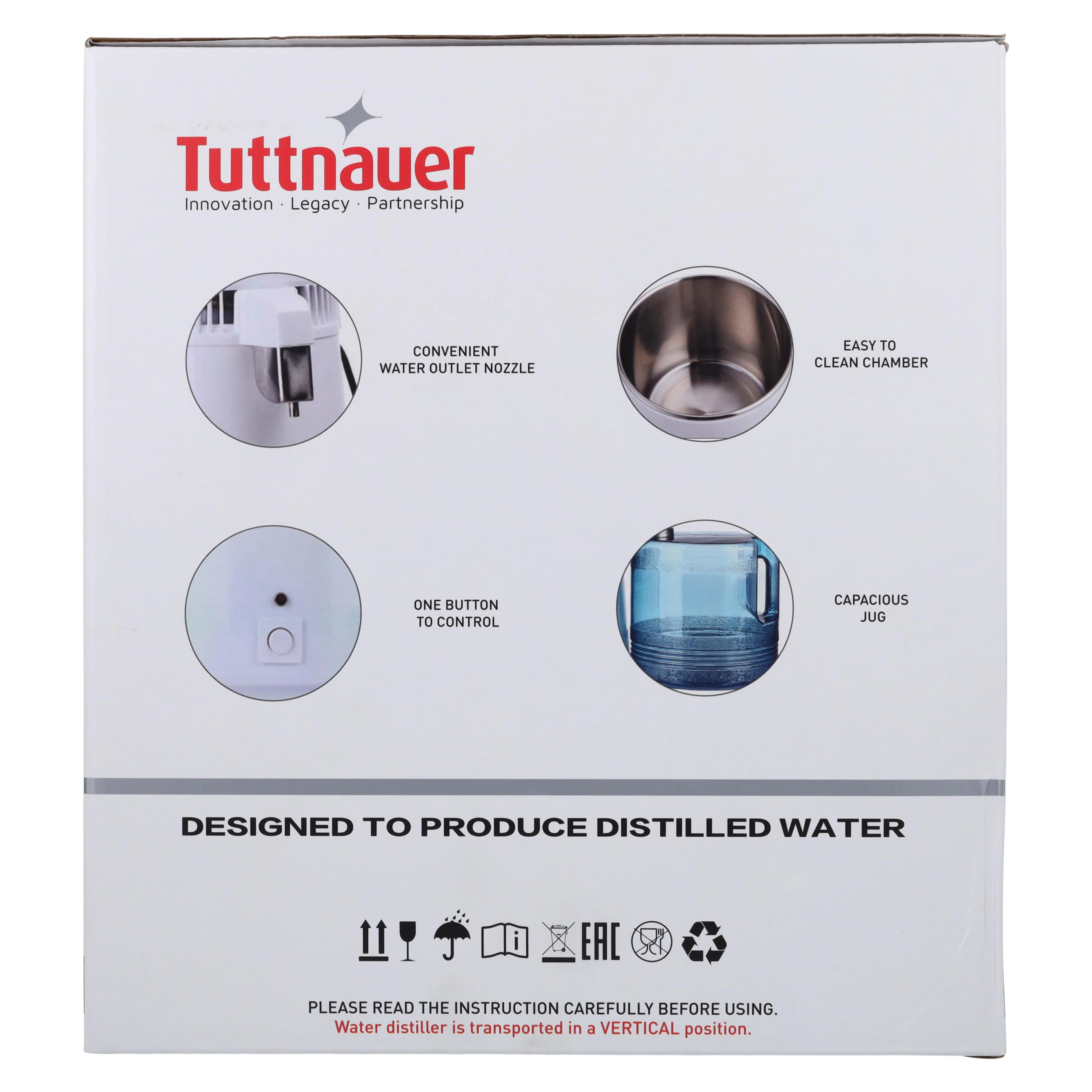 Tuttnauer DS1G Steam Water Distiller, 4L (1 Gallon) Capacity, 110-120V, White thumbnail 14
