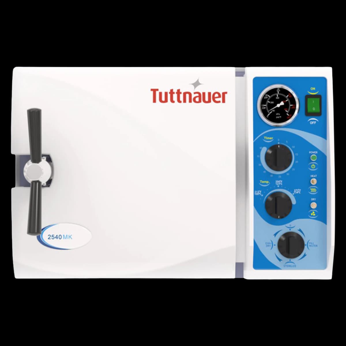 Tuttnauer 2540MK Kwiklave Manual Autoclave, 230V, 10" x 19" Chamber, 6 Gallon, 4 Trays - 2540MK Manual Quick Cycle Autoclave - Image 1