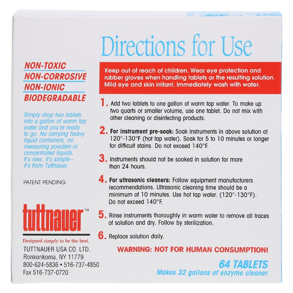 Tuttnauer Clean & Simple Ultrasonic Cleaning Tablets, Enzymatic, 64/Pk, CS0064 thumbnail 4