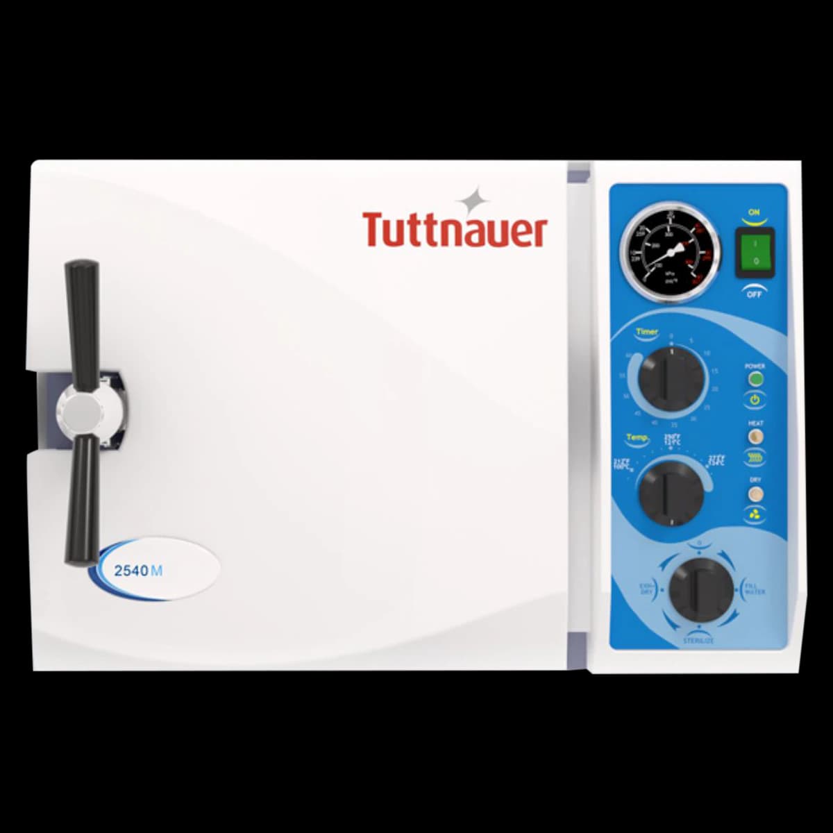 Tuttnauer 2540M Manual Autoclave, 10" x 19" Chamber, 120V, 6 Gallon/23L, 4 Trays - 2540M Manual Versatile Autoclave - Image 1