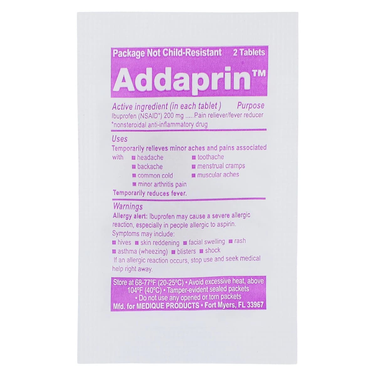 Addaprin Ibuprofen NSAID Tablets, 200mg, 500 Count (250x2/Box) thumbnail 3