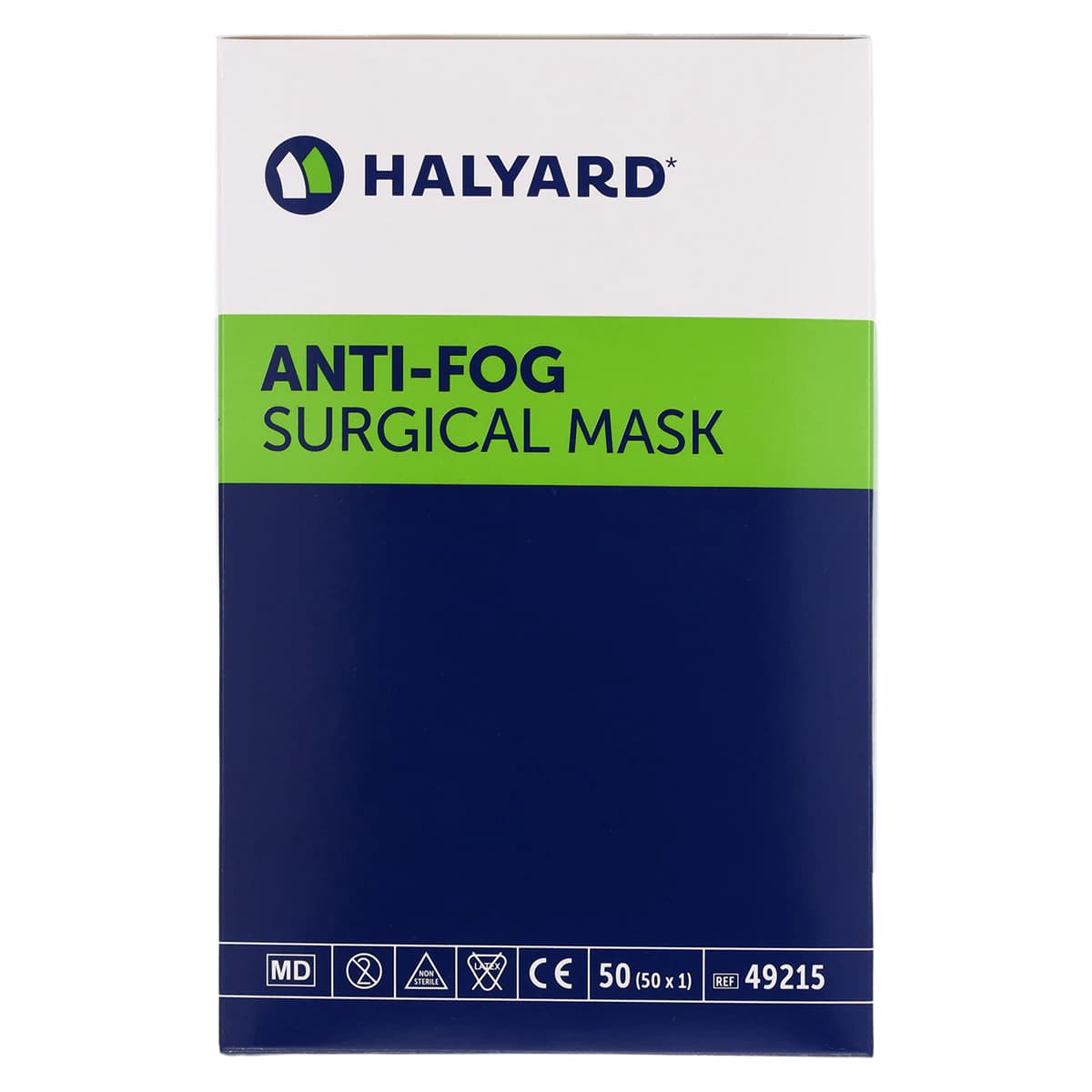 Halyard Specialty Anti-Fog Surgical Mask with Derma-Touch Tape, Tie-On, Green, 50/Box, 49215 thumbnail 8