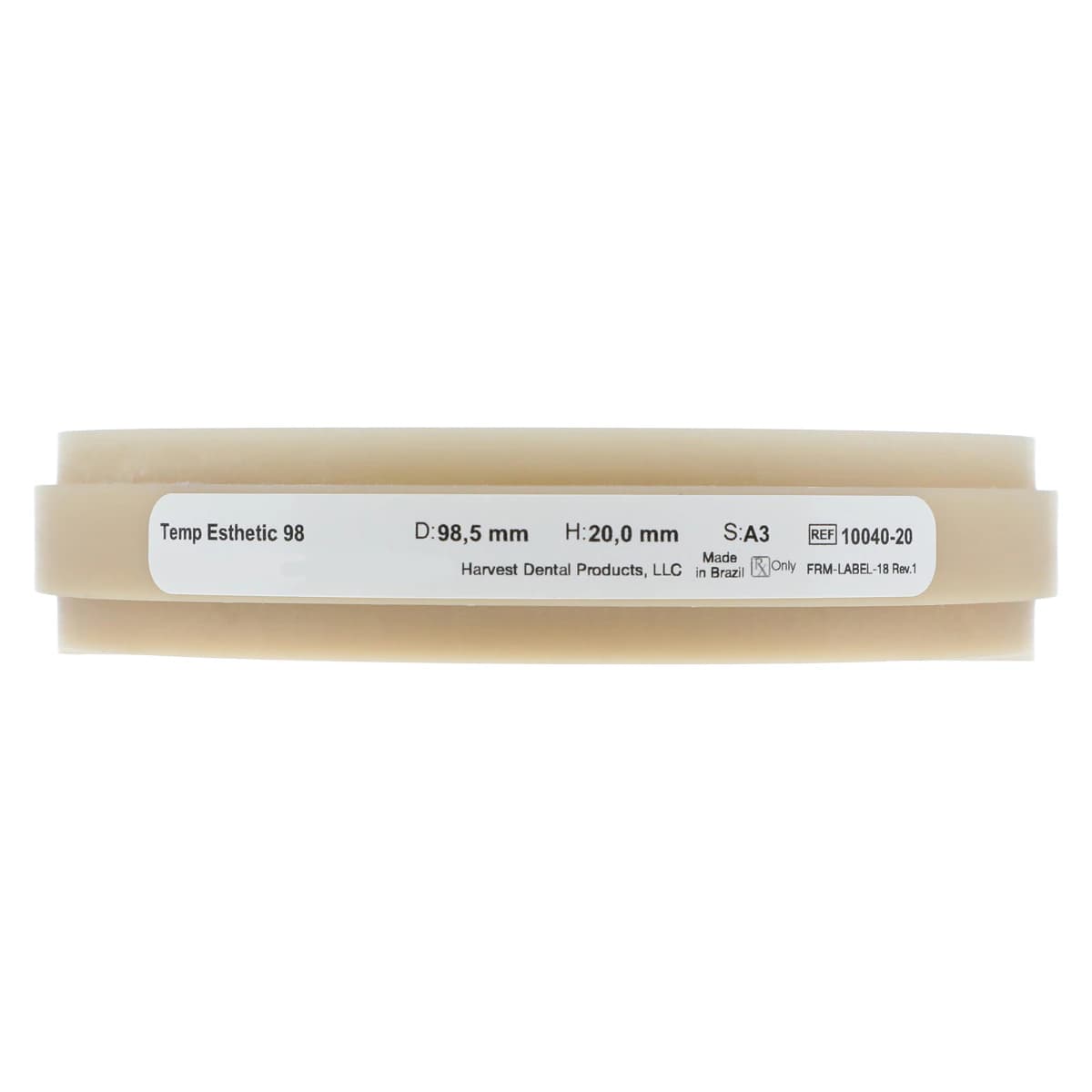 Harvest Esthetic DCL PMMA -ML- Denture + Temp Disc, A3 Shade, 98 x 20 mm thumbnail 5