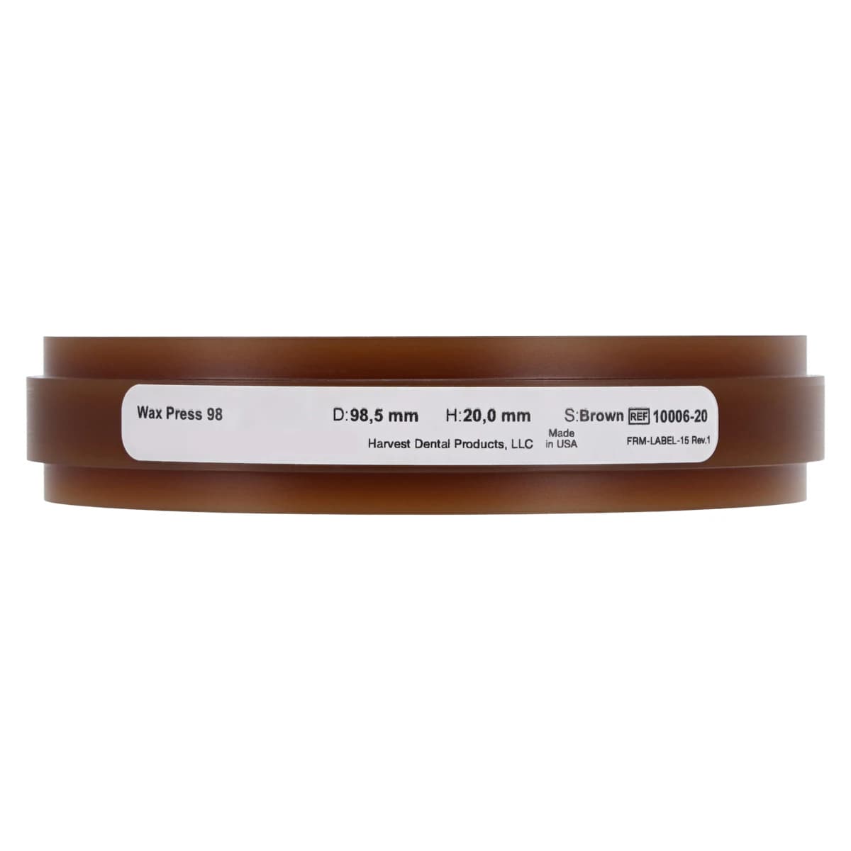 ZCAD Wax Press 98 Brown, 98.5 mm Diameter x 20 mm Thick, 1/Pkg thumbnail 4