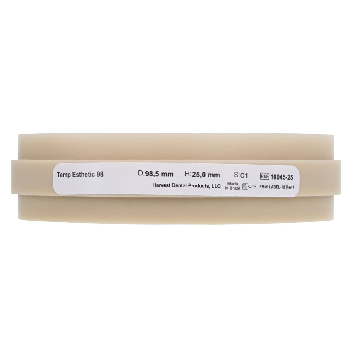 Harvest Esthetic DCL PMMA Denture + Temp Disc, 98 x 25 mm, C1 Shade, 01KEZKNHSVG3HB8AR5T9P5TMGJ thumbnail 5