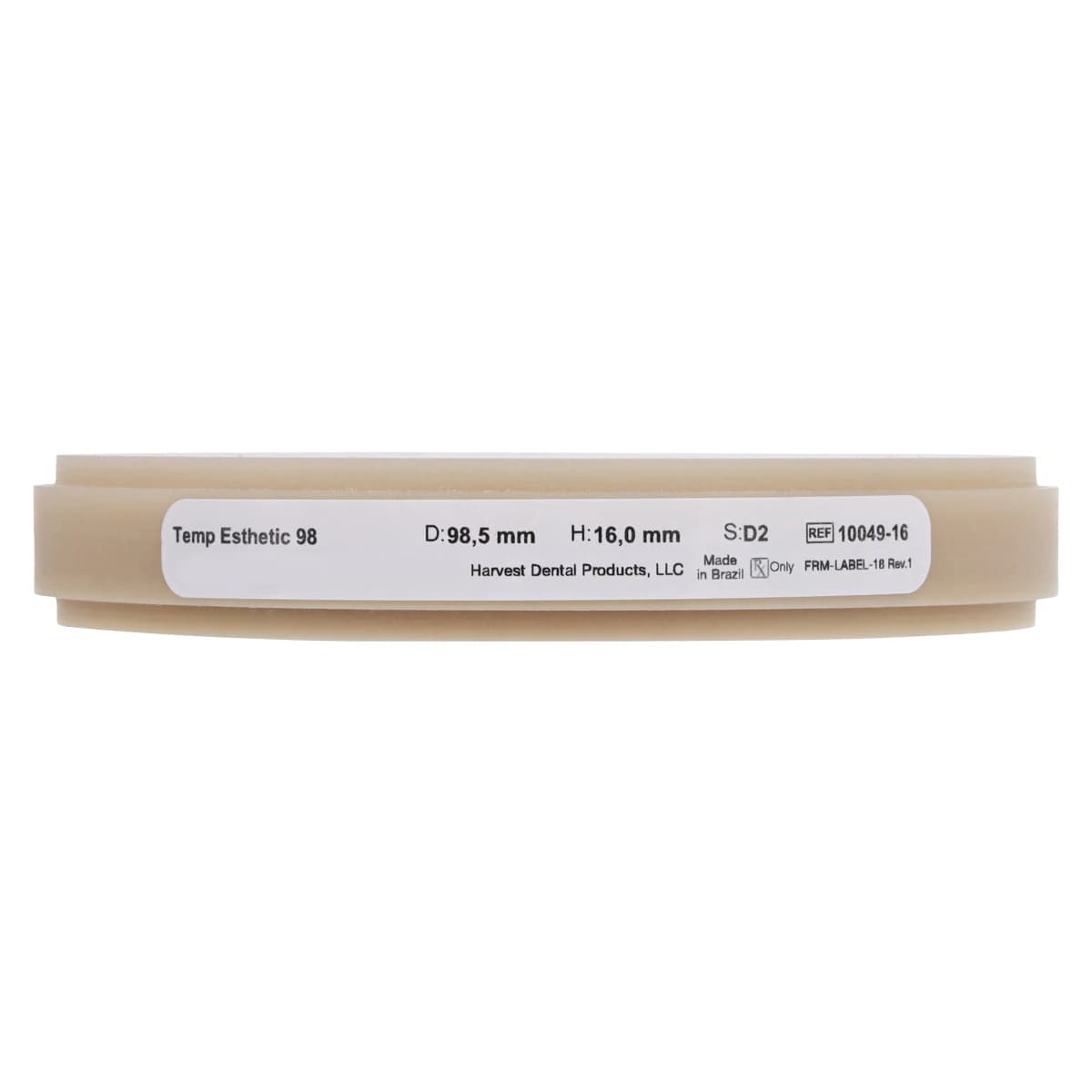 Harvest Esthetic DCL PMMA -ML- Denture + Temp Disc, D2 Shade, 98 x 16 mm, 01KWVT5YPXSYFH949HTH7FDTDX thumbnail 5