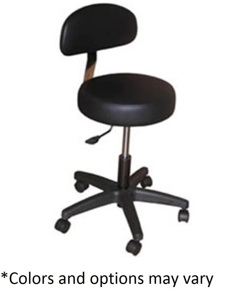 Brandt Industries Econobuoy Exam Stool, Pneumatic with Back, Locking Casters, Royal Blue - Stool Pnuematic w/Back Lck Cst - Image 1