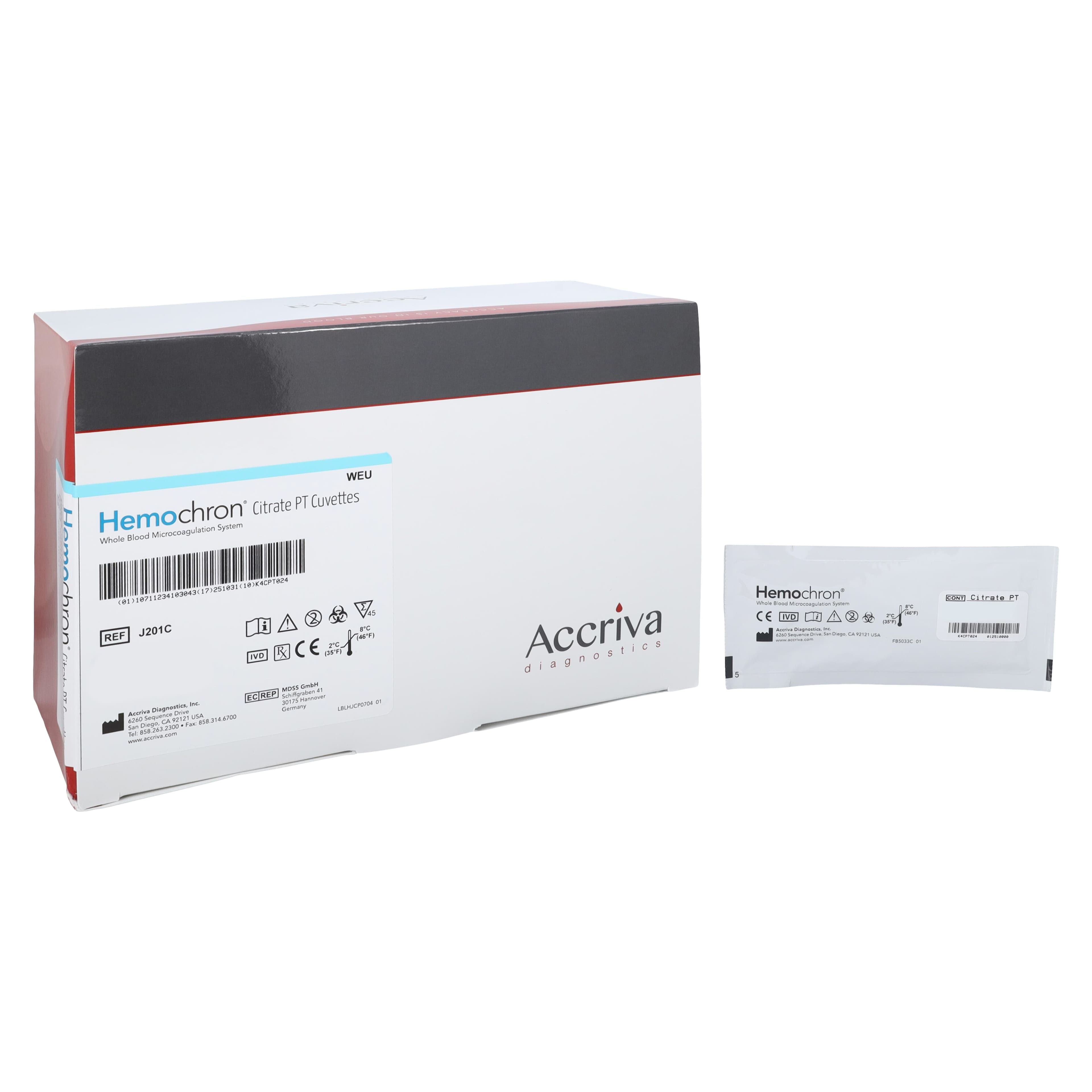 Hemochron Citrated PT Cuvettes, 45/Box - Pt Cuvettes Citrated Sig - Image 1