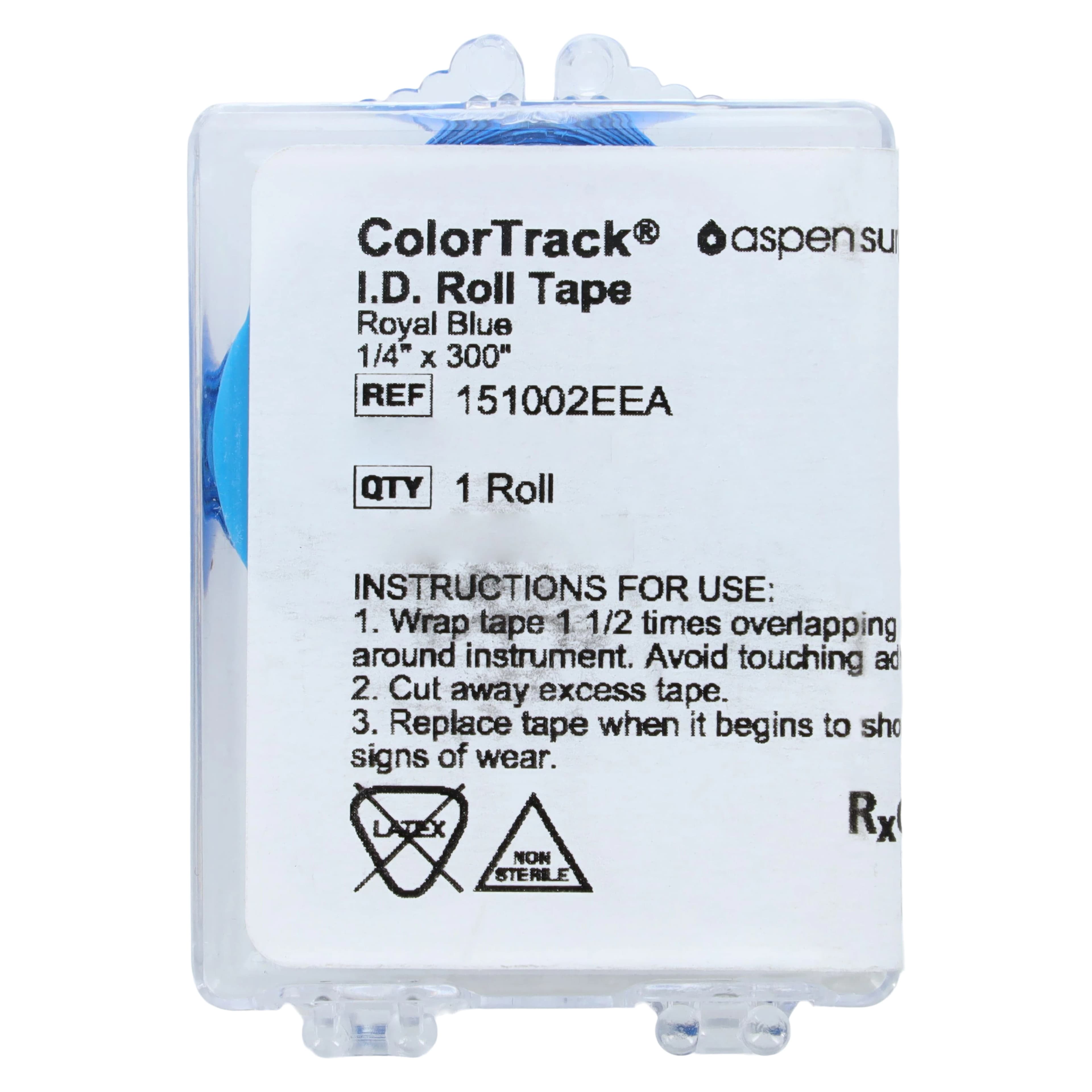 Aspen Surgical Instrument ID Tape, Royal Blue, 1/4" x 300", Disposable, Autoclavable, Each - Id Tape Roll Blue - Image 1