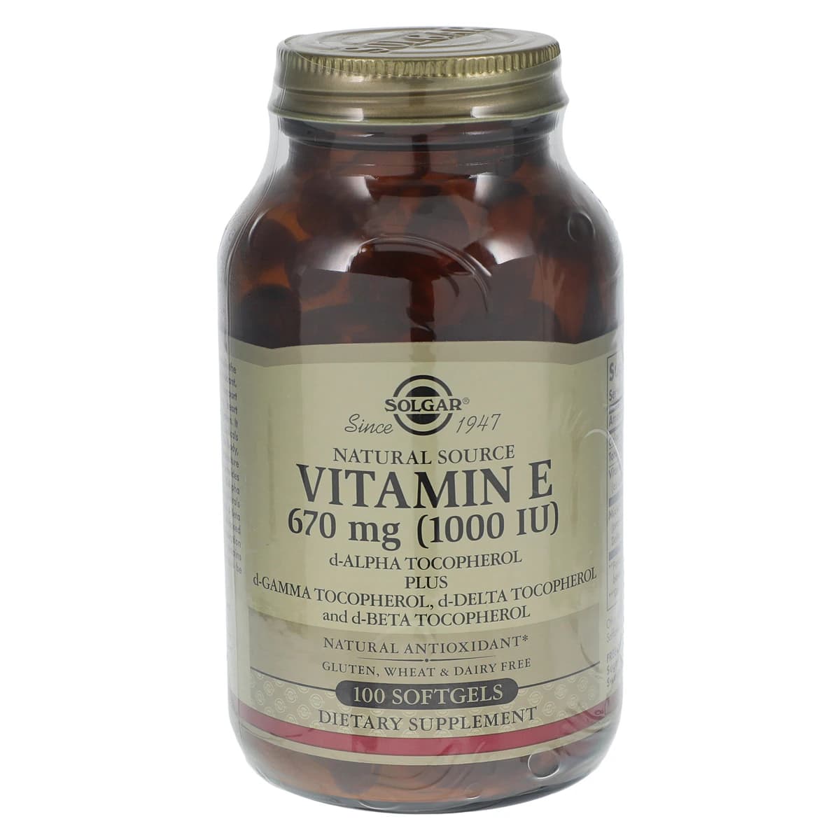 Garden of Life Vitamin E Mixed Softgels, 1000 IU, 100/Bottle - Vit E Mixed Softgels - Image 1