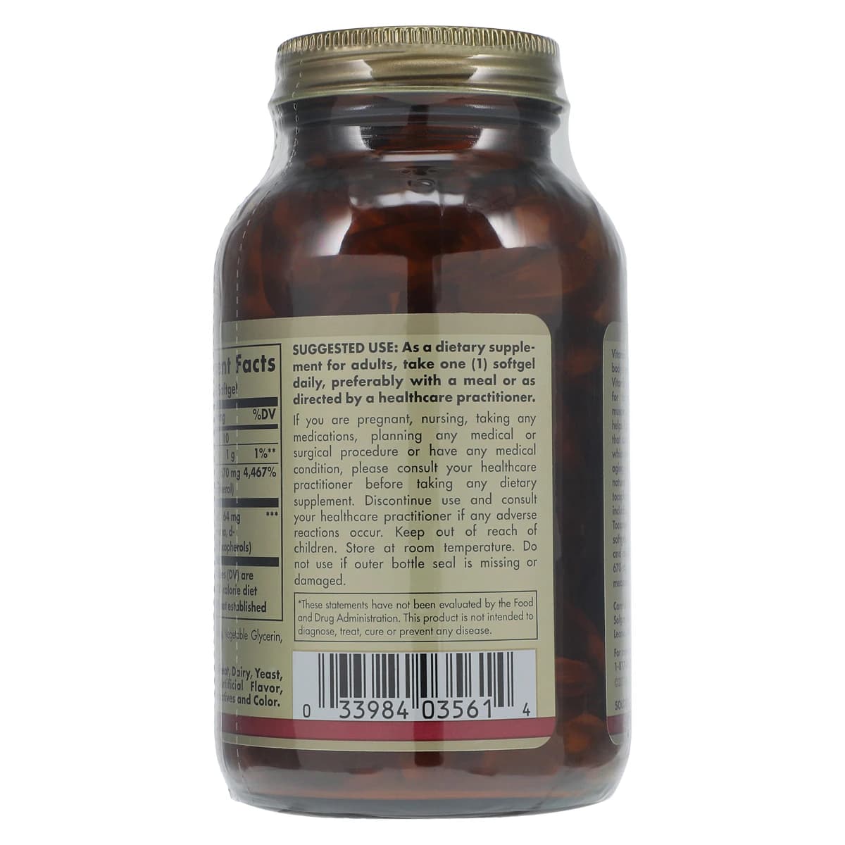 Garden of Life Vitamin E Mixed Softgels, 1000 IU, 100/Bottle thumbnail 3