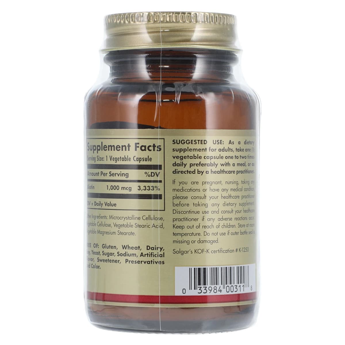 Garden of Life Biotin Capsules, 1000mcg, Vegetarian/Kosher, 100/Bottle thumbnail 2