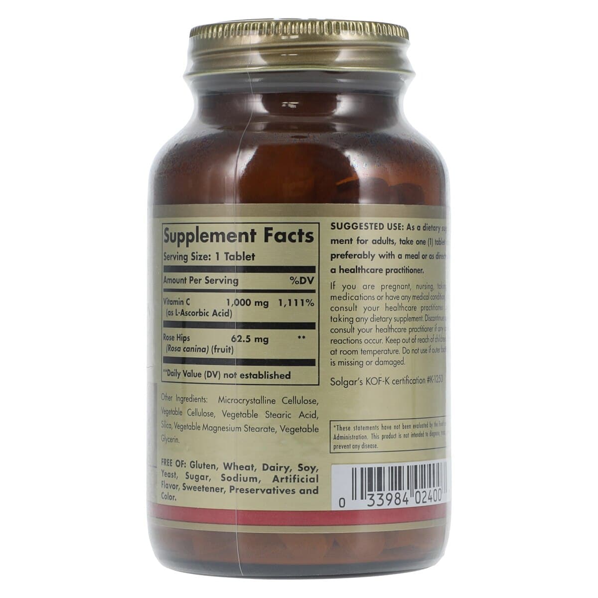 Garden of Life Vitamin C Tablets with Rose Hips, 1000mg, Vegetarian/Kosher, 100/Bottle thumbnail 2