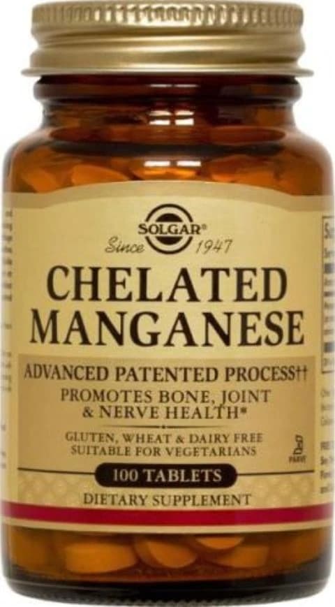 Chelated Manganese Tablets, 100 Count Bottle - Chelated Manganese Tablets - Image 1