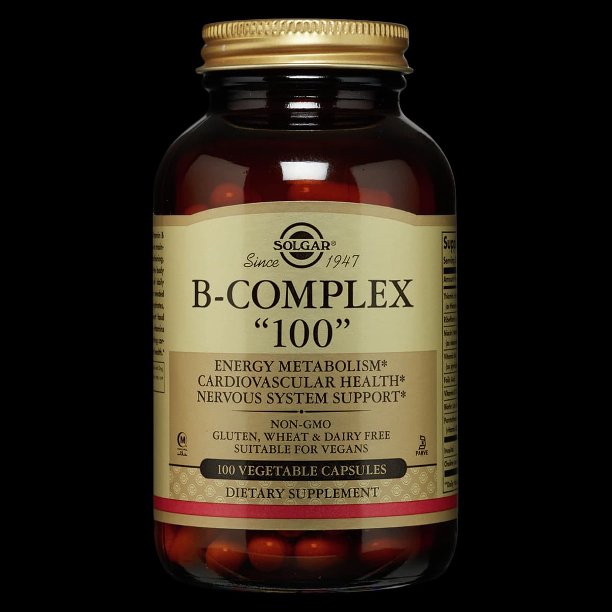 Garden of Life B-Complex "100" Adult Supplement Vegicaps, Vegetarian/Kosher, 100/Bottle - B-Complex "100" - Image 1