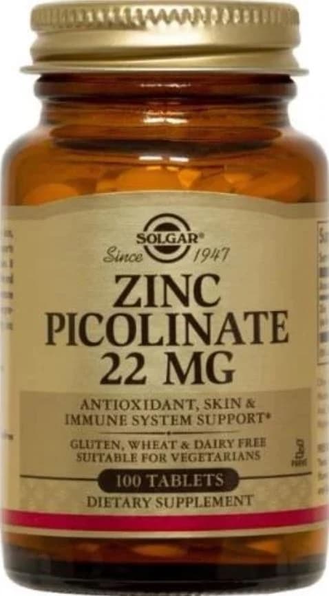 Zinc Picolinate Tablets, 22mg, Vegetarian/Kosher, 100/Bottle - Zinc Picolinate Tablets - Image 1