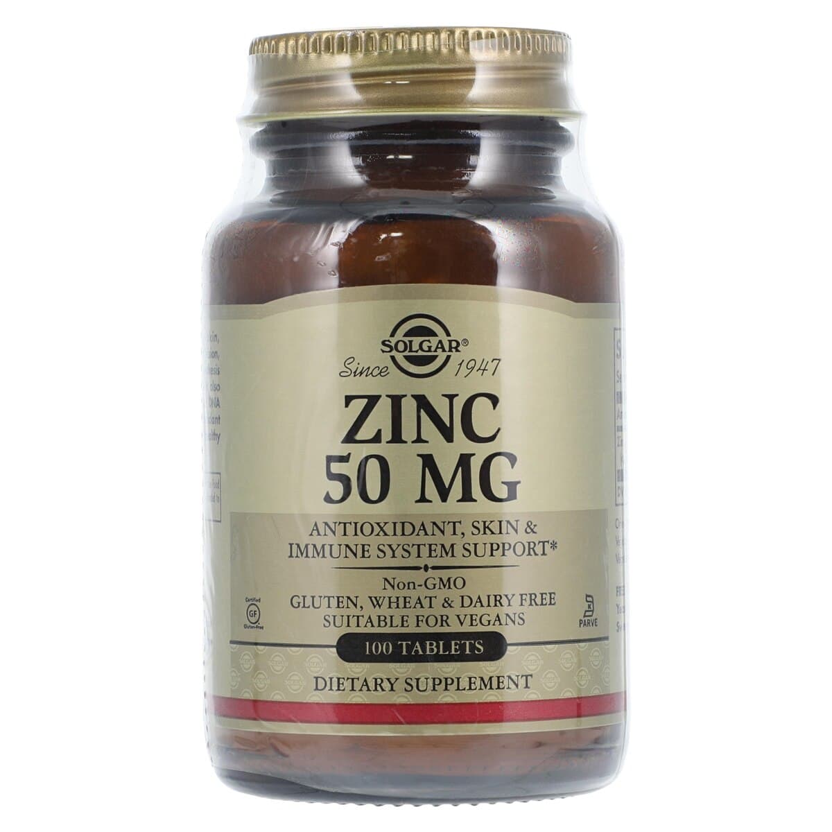 Garden of Life Zinc 50mg Tablets, Vegetarian/Kosher, 100/Bottle - Zinc 50mg Tablets - Image 1