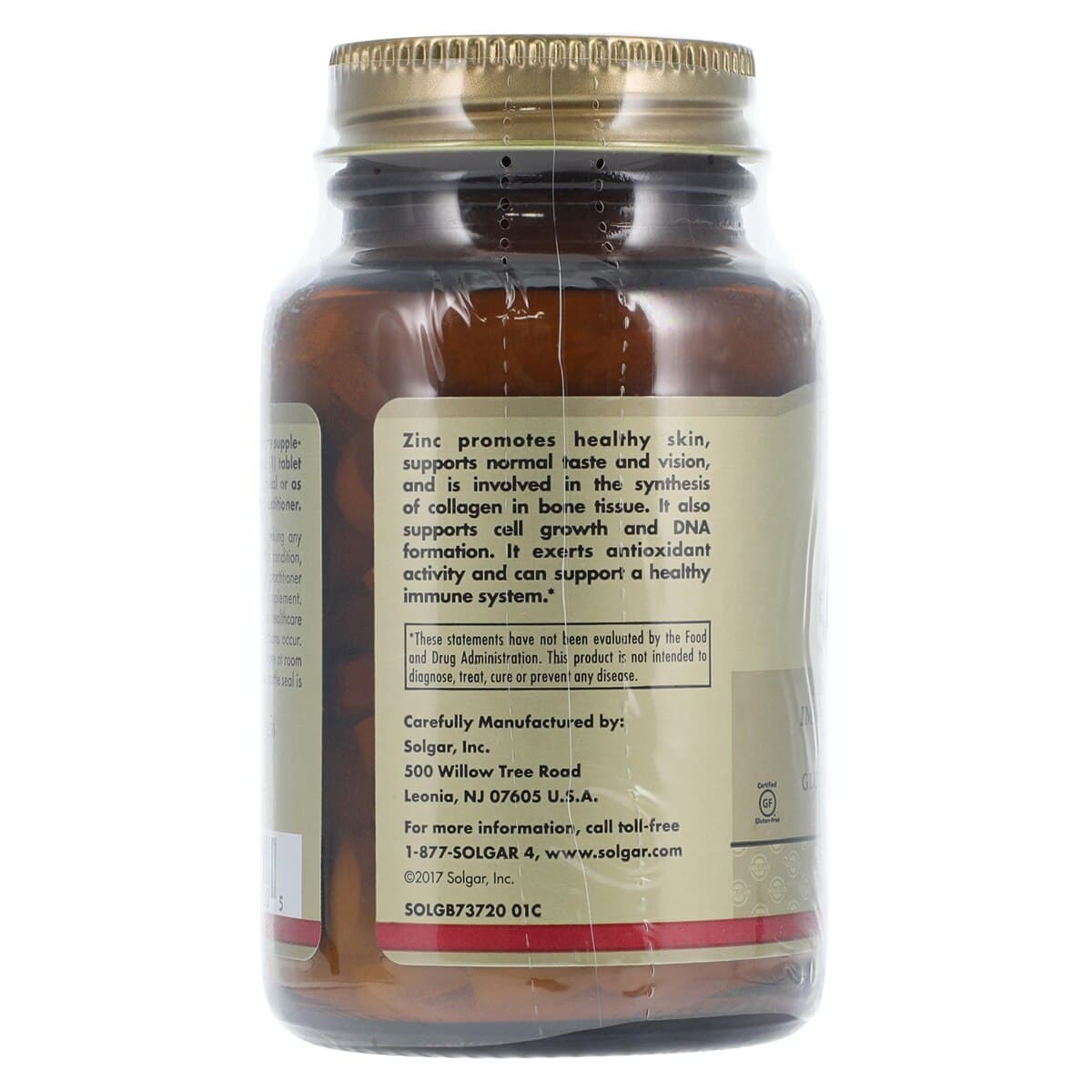 Garden of Life Zinc 50mg Tablets, Vegetarian/Kosher, 100/Bottle thumbnail 3
