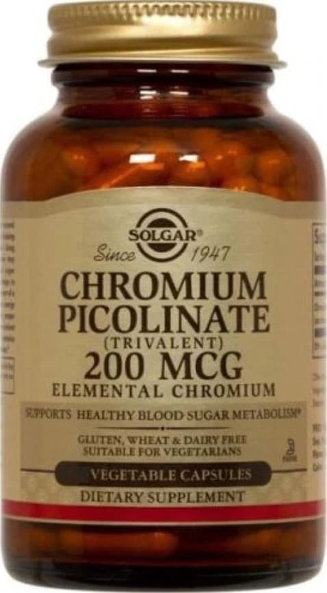 Garden of Life Chromium Picolinate Supplement, 200 mcg, Vegetarian/Kosher Vegicaps, 180 Count - Chromium Picolinate Caps - Image 1