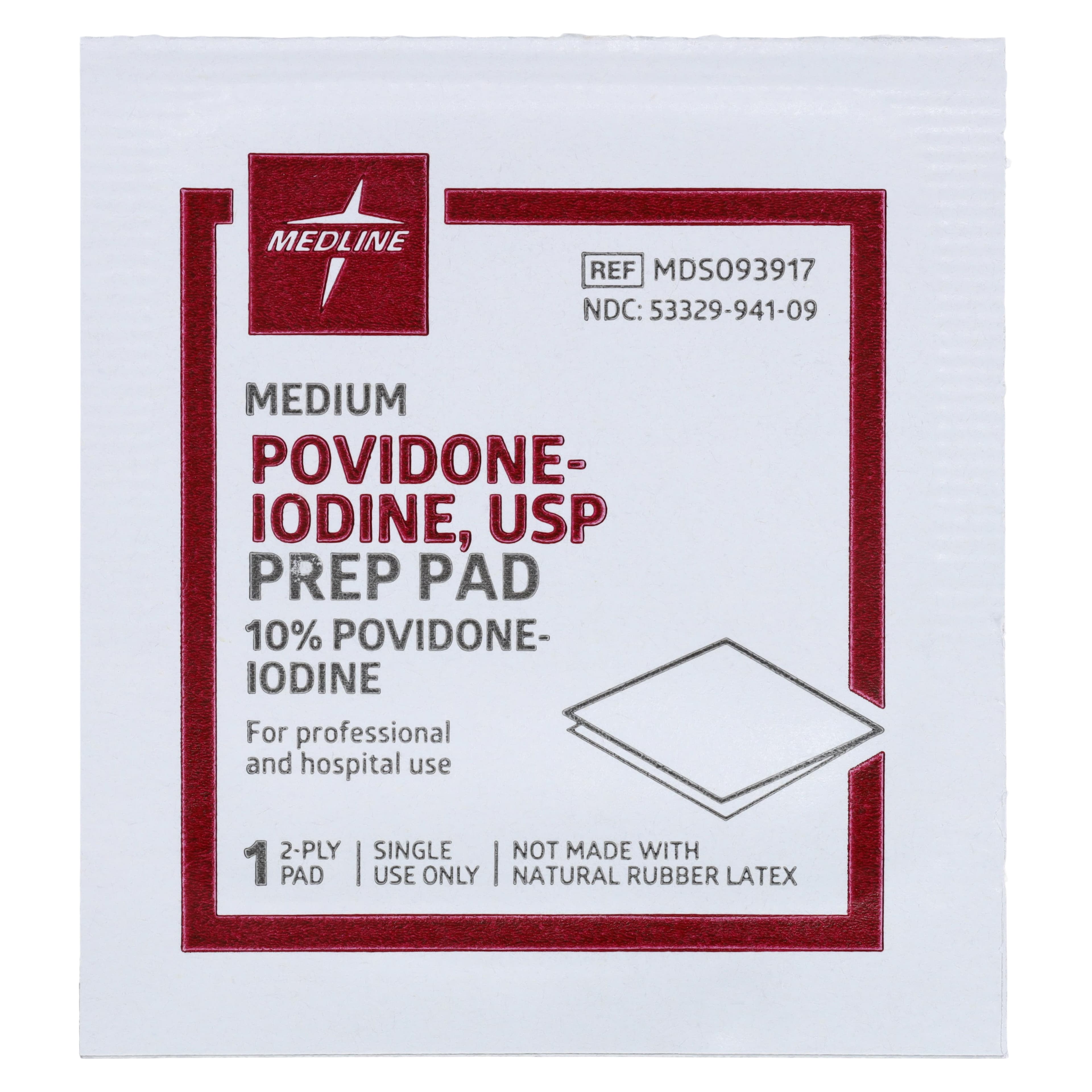 Medline Povidone-Iodine Prep Pads 10%, Non-Woven Cloth, Medium, Non-Sterile thumbnail 3