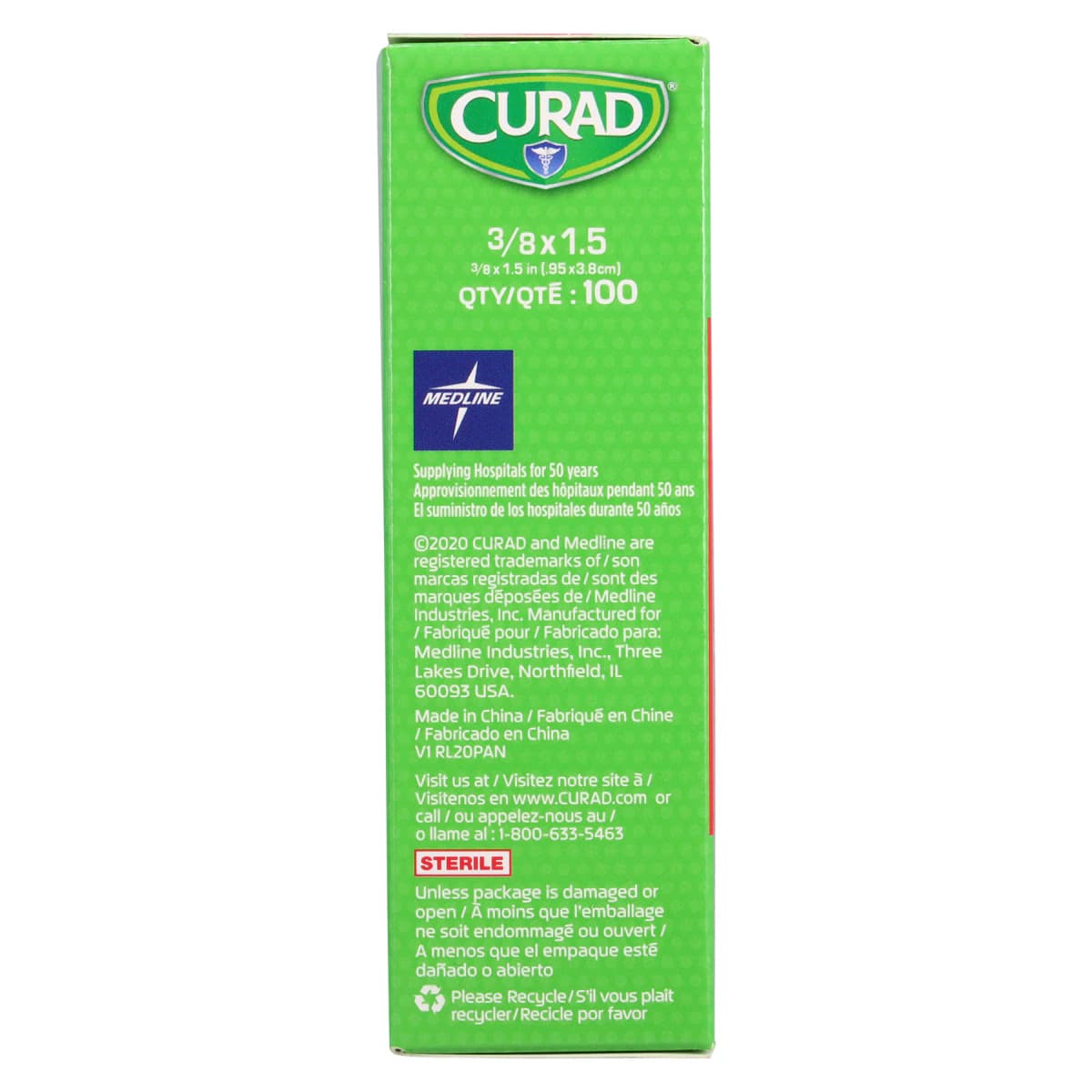 Curad Plastic Junior Adhesive Bandages, 1.5" x 0.38", Flesh, Sterile, 100/Box thumbnail 6