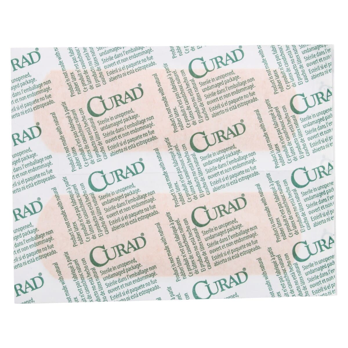 Curad Adhesive Bandage, Plastic Strip, 1" x 3", Tan/Natural, Sterile, 100/Box thumbnail 3