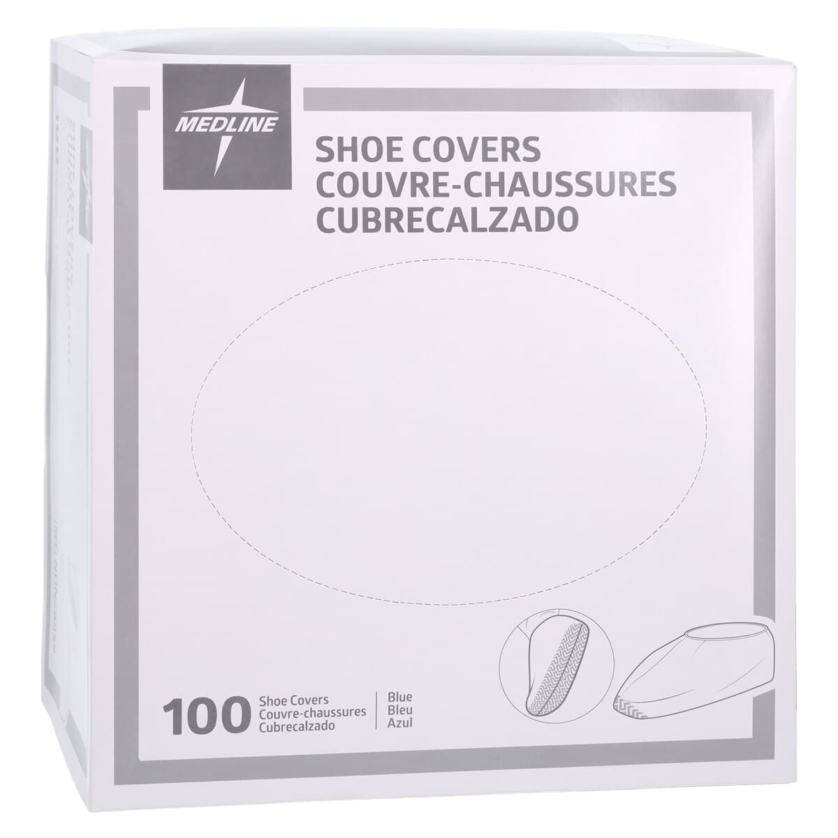 Medline Cover Shoe Unisex Blue, X-Large, Elastic, Non-Sterile, Disposable, 100/Box thumbnail 5