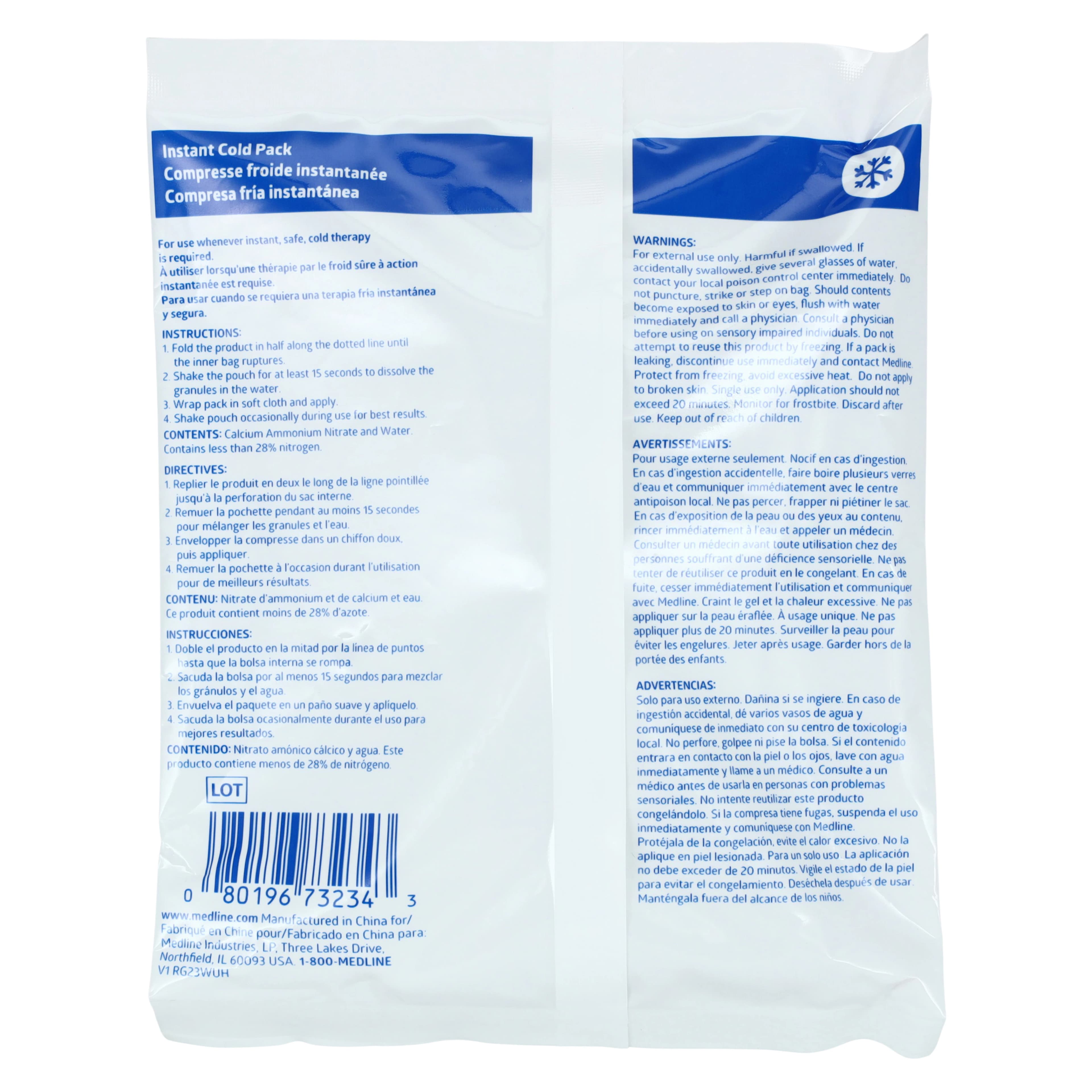 Medline Instant Cold Pack, 5" x 6" thumbnail 3
