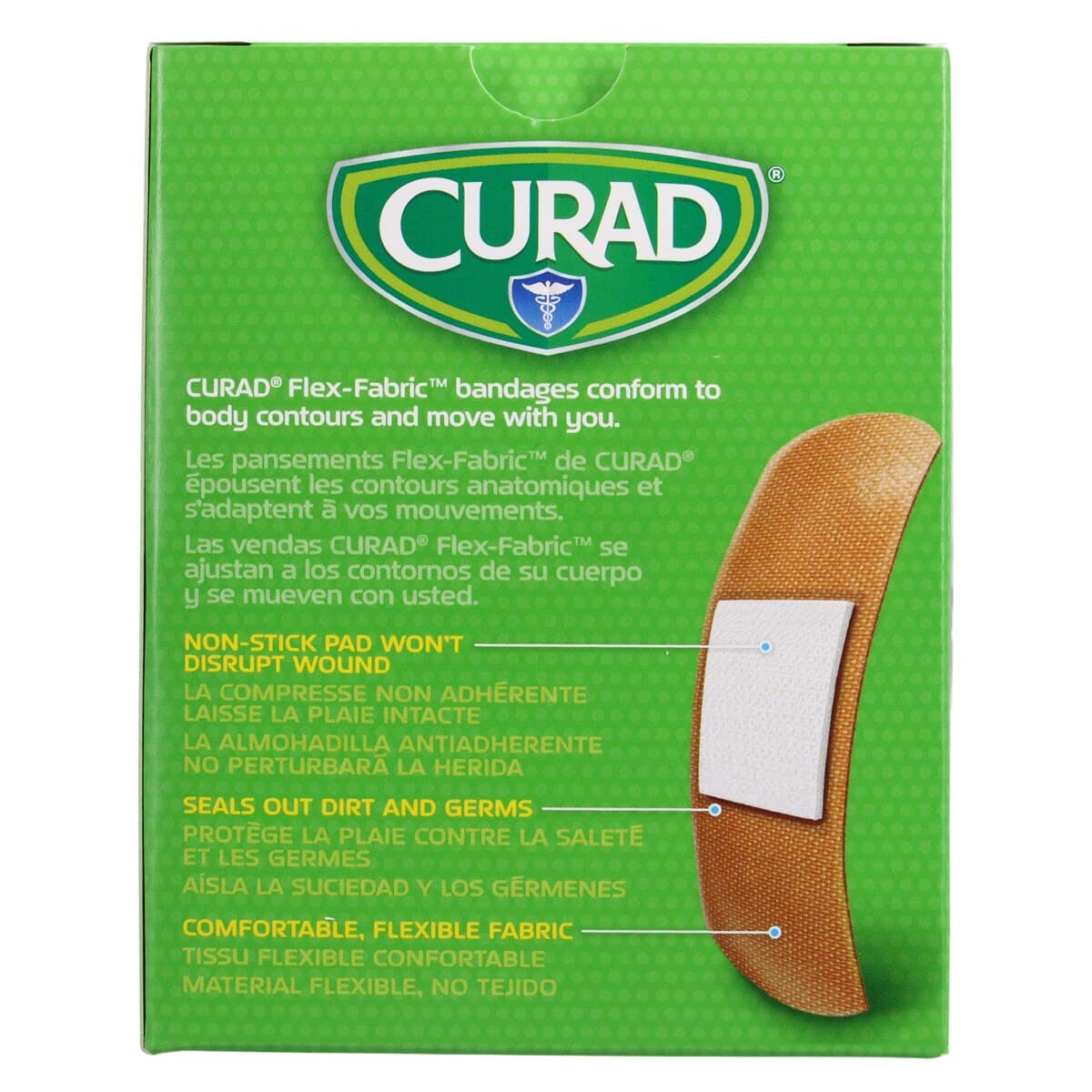 Curad Adhesive Bandage Fabric Strip, 1" x 3", Natural, Sterile, 100/Box thumbnail 5