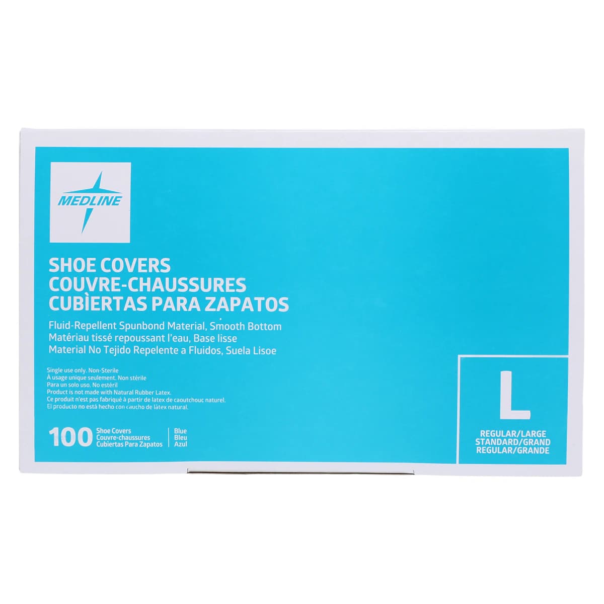 Medline Shoe Cover, Regular/Large, Blue, Non-Sterile, Disposable, Fluid Repellent, 100/Box thumbnail 7