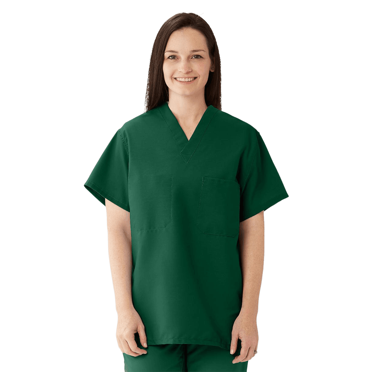 ComfortEase Unisex Two Pocket Reversible Scrub Top, Medium, Evergreen, 1 Each - ComfortEase Unisex Two Pocket Reversible Scrub Top - Image 1