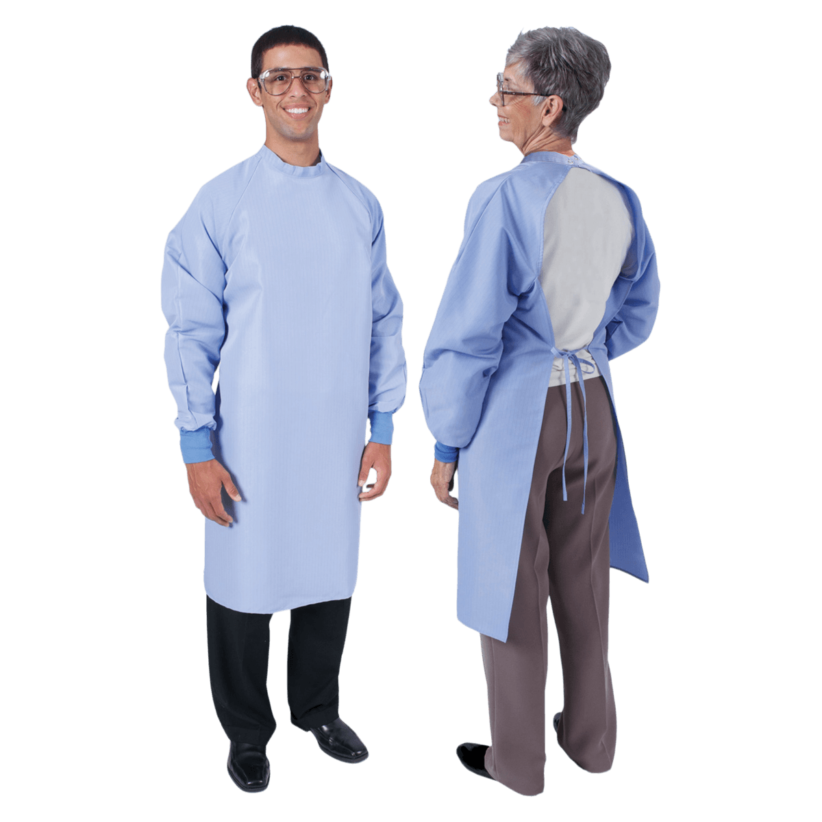 Denline Open Back Gown, Adult 2X Large, Ceil, 41 in, Reusable, 99% Polyester/1% Carbon - Denline Open Back Gown 41 - Image 1