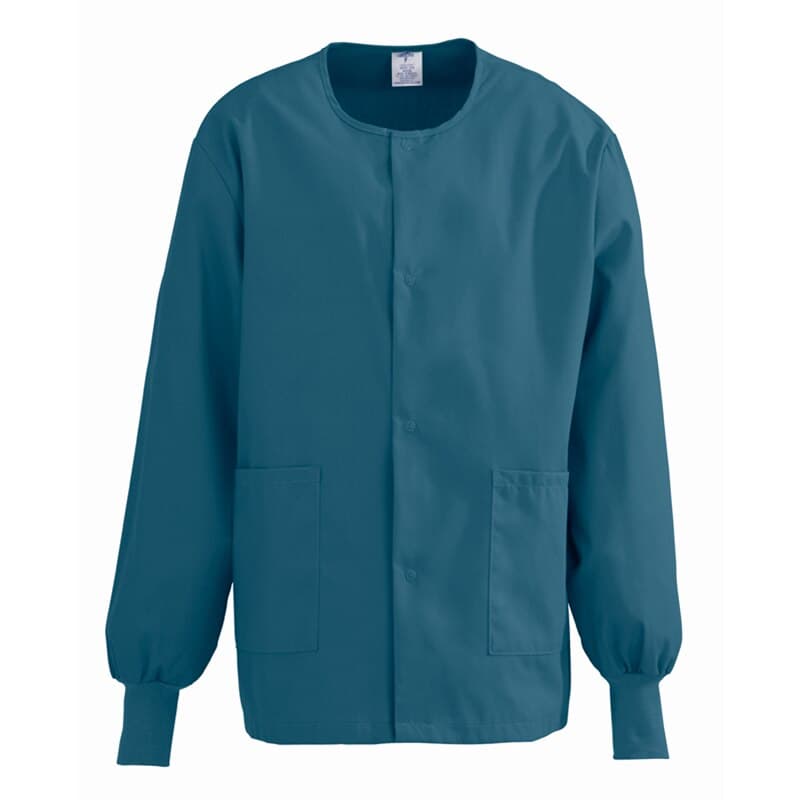 ComfortEase by Medline Unisex Warm-Up Jacket, Caribbean Blue, X-Large, Each - Jacket Warm-Up Unisex Caribben - Image 1