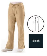 ComfortEase by Medline Unisex Cargo Scrub Pant, 5-Pocket, Petite, Black, 65% Polyester/35% Cotton, Style 8865 - Scrub Pant Cargo 5 Pkt Petite - Image 1