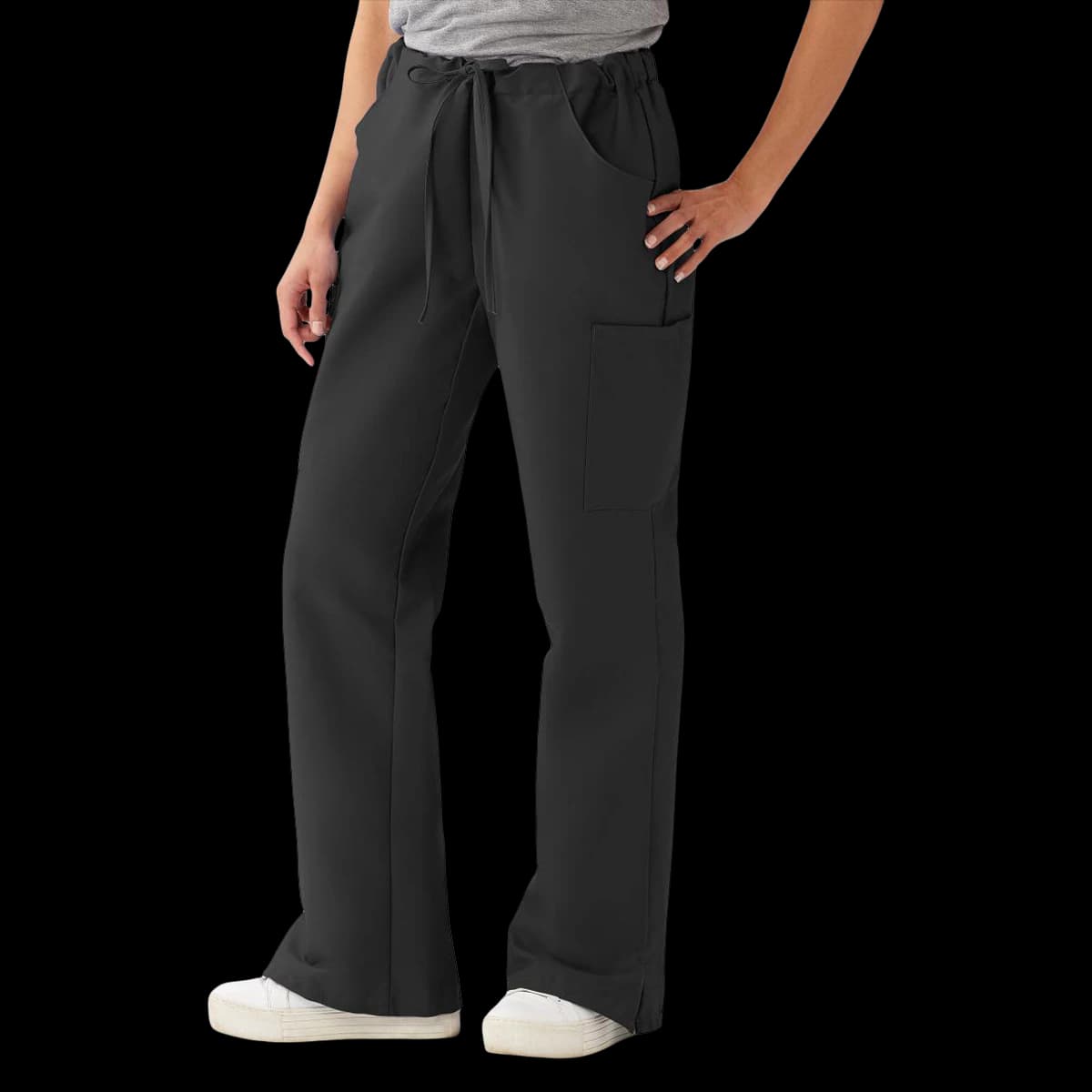 ComfortEase by Medline Scrub Pant, Cargo 5 Pocket, Tall, Black, Unisex, Large, 65% Polyester/35% Cotton, 8865 - Scrub Pant Cargo 5 Pkt Tall - Image 1