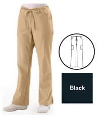 ComfortEase by Medline Scrub Pant Cargo 5 Pocket Tall, Unisex, Black, 65% Polyester/35% Cotton, 2X Large, 8865 - Scrub Pant Cargo 5 Pkt Tall - Image 1