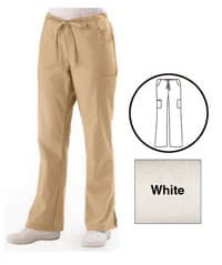ComfortEase by Medline Unisex Cargo Scrub Pant, 5-Pocket, Petite, White, 65% Polyester/35% Cotton, Medium, 8865 - Scrub Pant Cargo 5 Pkt Petite - Image 1