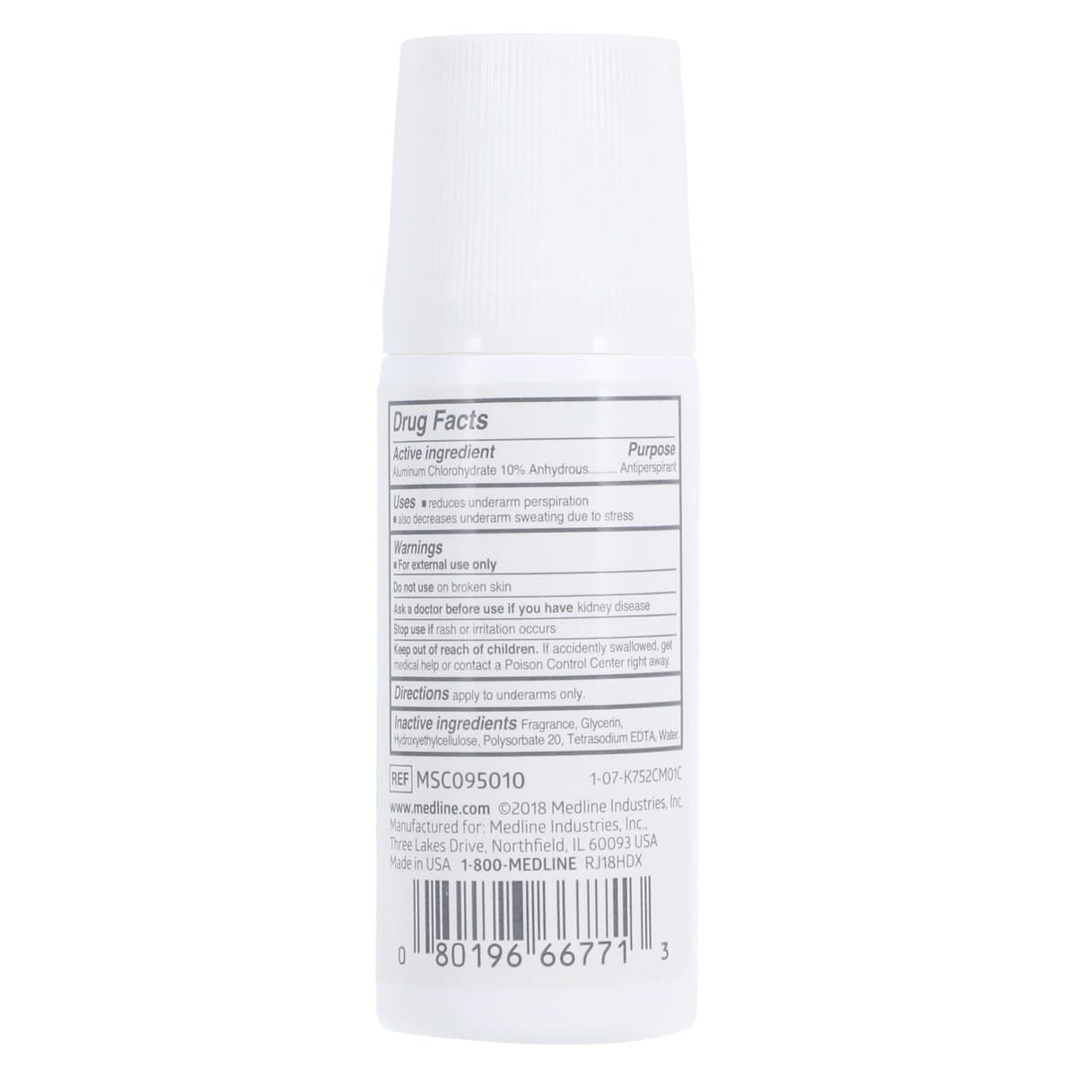 MedSpa Deodorant/Antiperspirant Roll-On, Alcohol Free, 1.5 oz, 96/Case thumbnail 2
