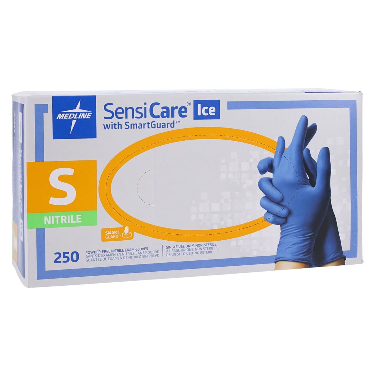 Medline SensiCare Ice SmartGuard Nitrile Exam Gloves, Powder-Free, Non-Sterile, Chemo Tested, Small, Violet Blue, 250/Box thumbnail 4
